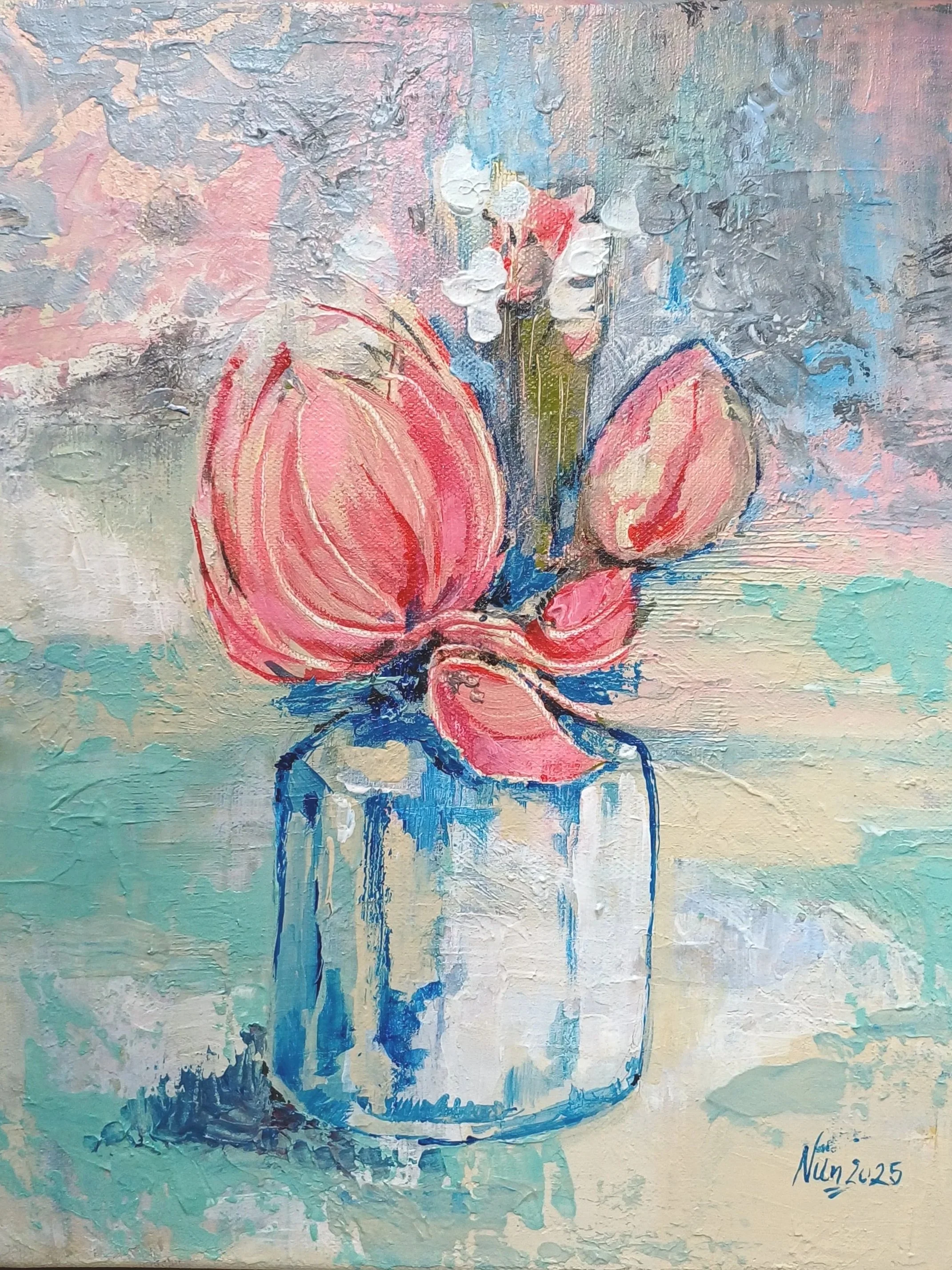 Magnolias - Acrylic on canvas