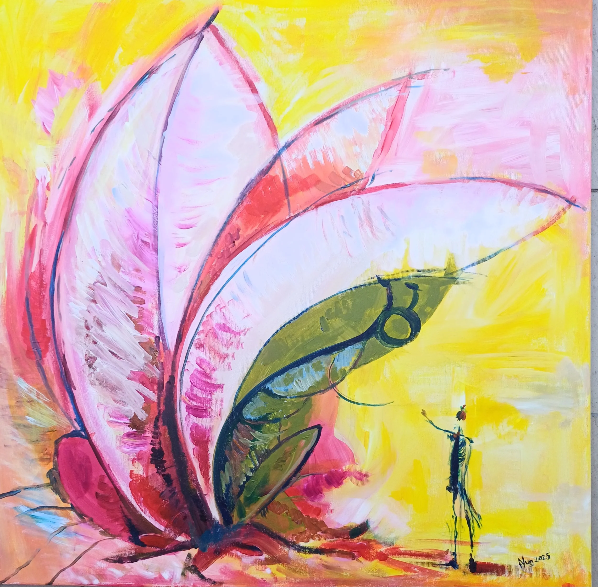 Cricket Tale 80x80 acrylic on canvas