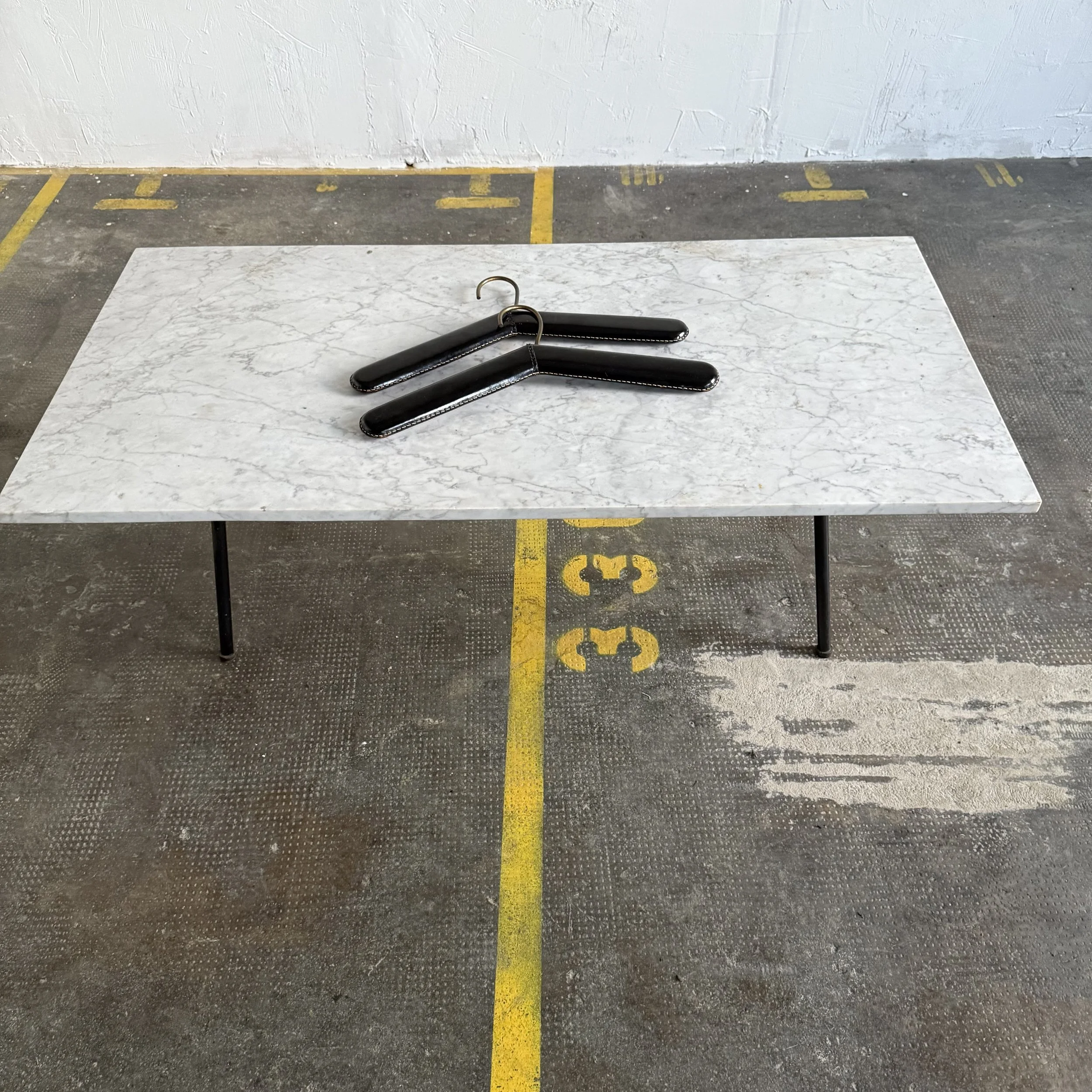 Carl Auböck Set of Two Leather Coat Hangers, Austria 1960s