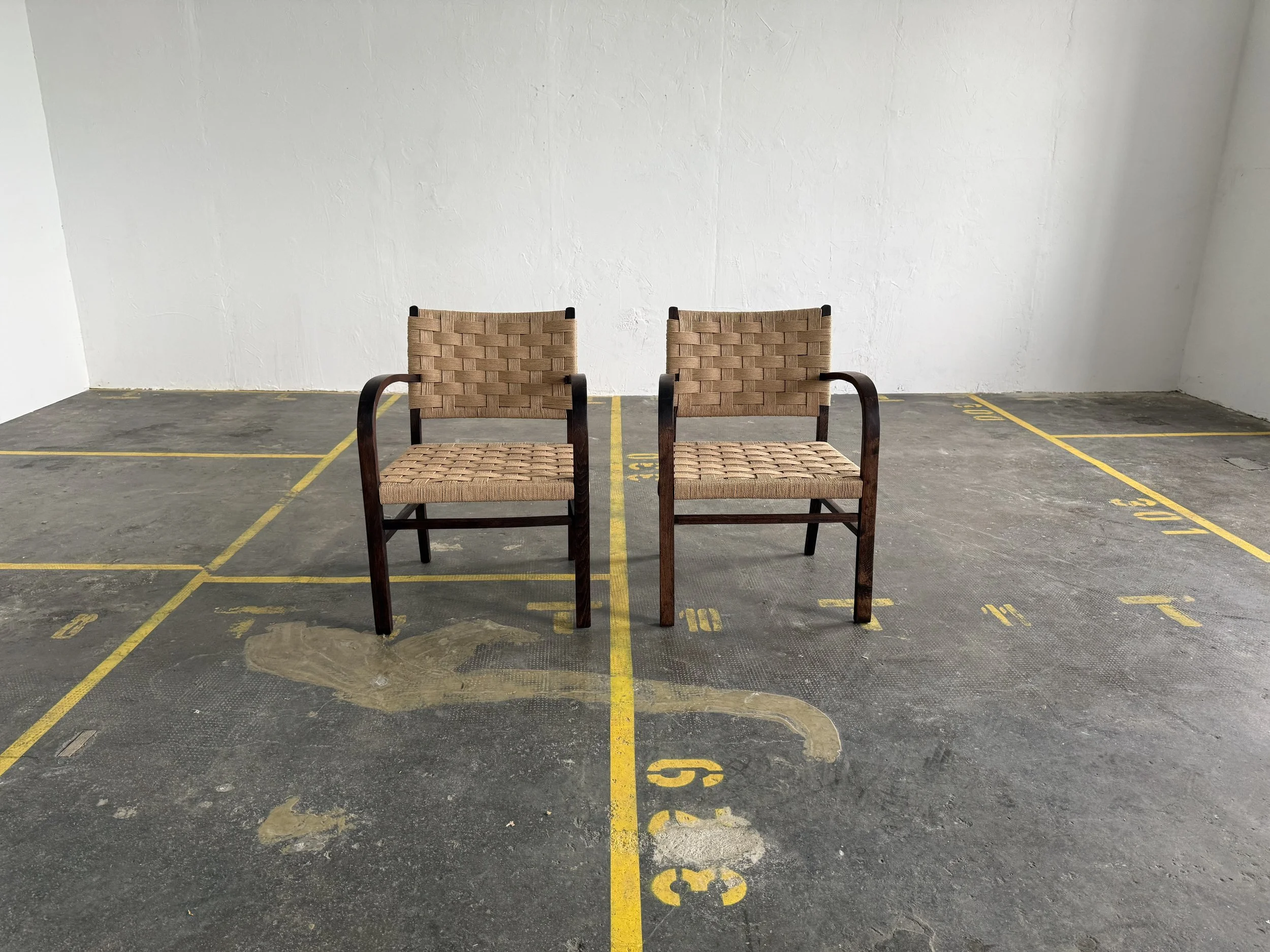 Pair of Bauhaus Art Deco Armchairs, 1930