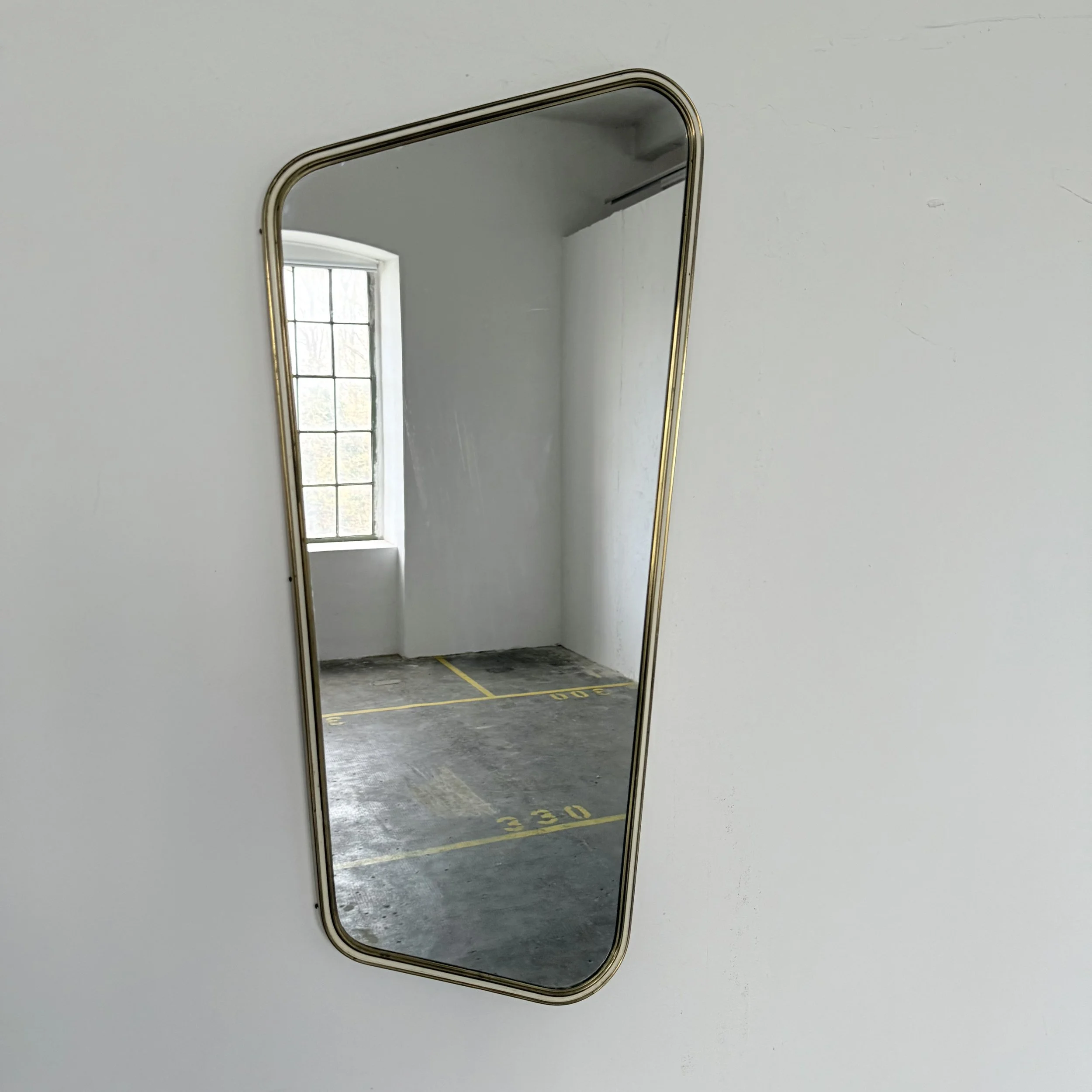Mid Century Brass Mirror, Austria 1950s