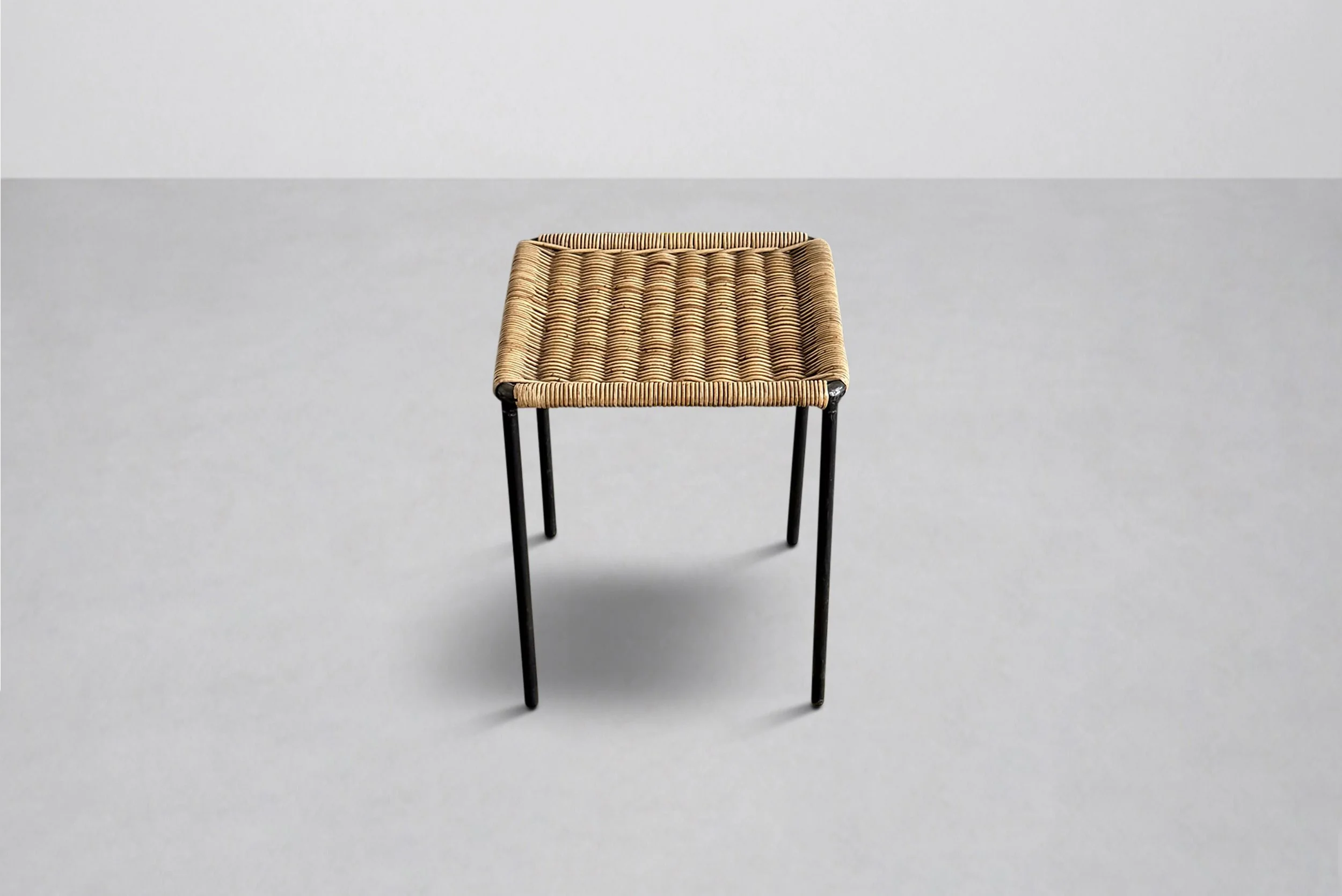 Carl Auböck Wicker Table, Austria 1950s
