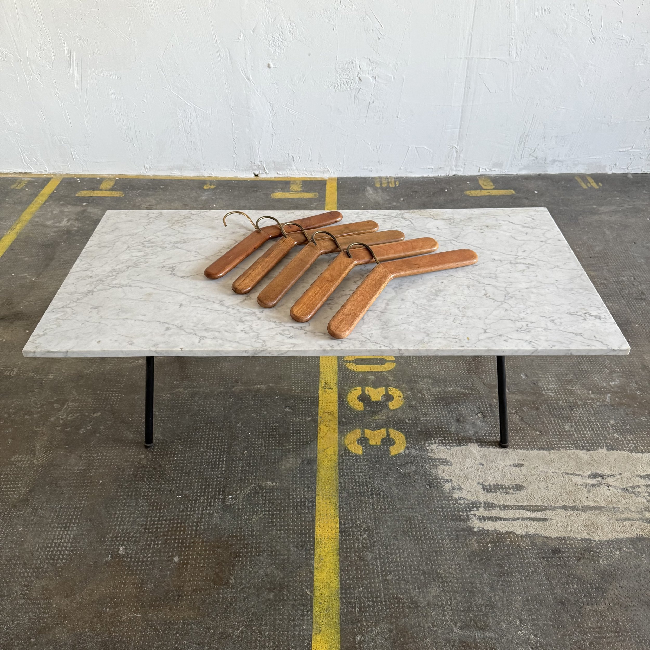 Carl Auböck Set of Five Walnut Coat Hangers, Austria 1960s