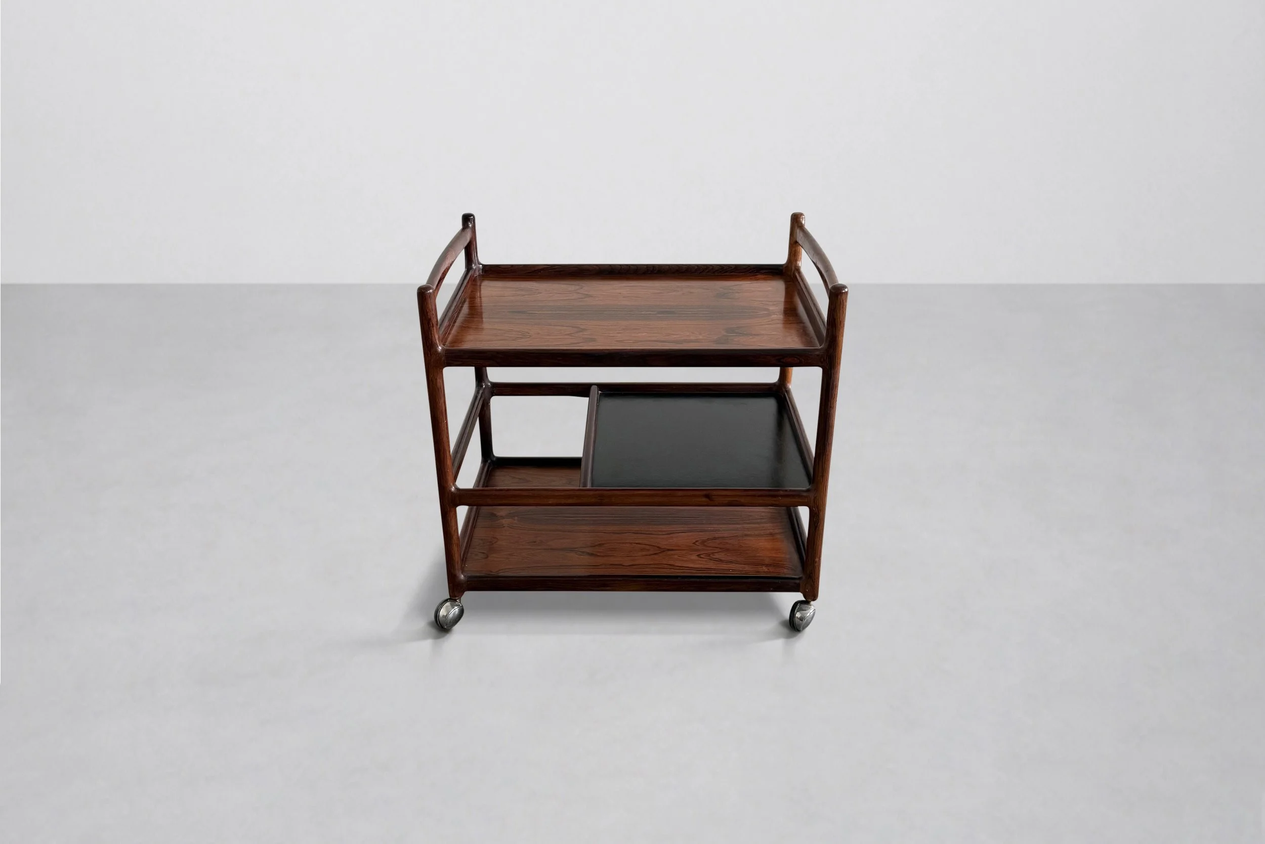 Rosewood Bar Cart by Henning Korch for CFC Silkeborg, Denmark 1960s