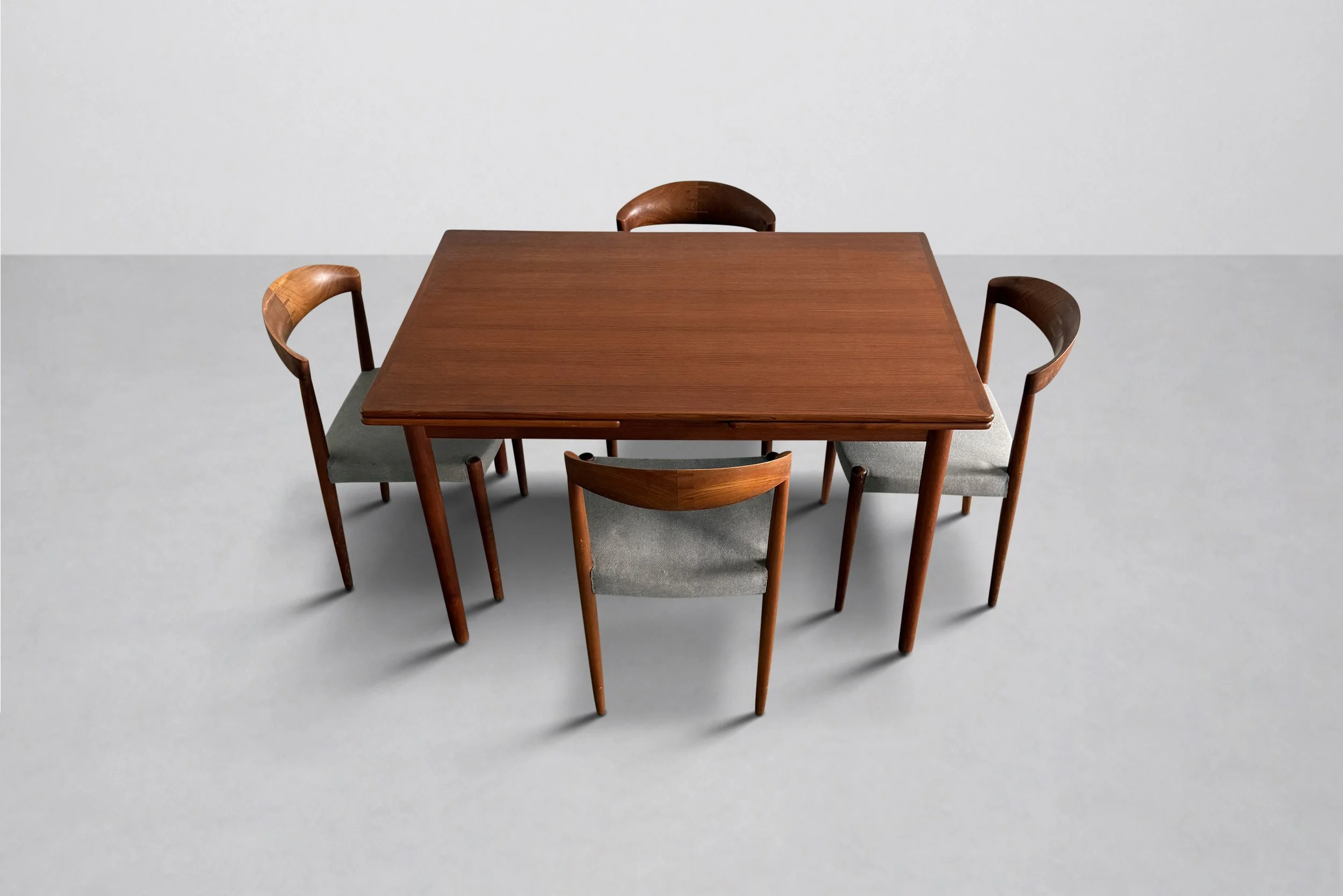 Teak Dining Table from Sigh & Søn with Knud Andersen Chairs, Denmark 1960s