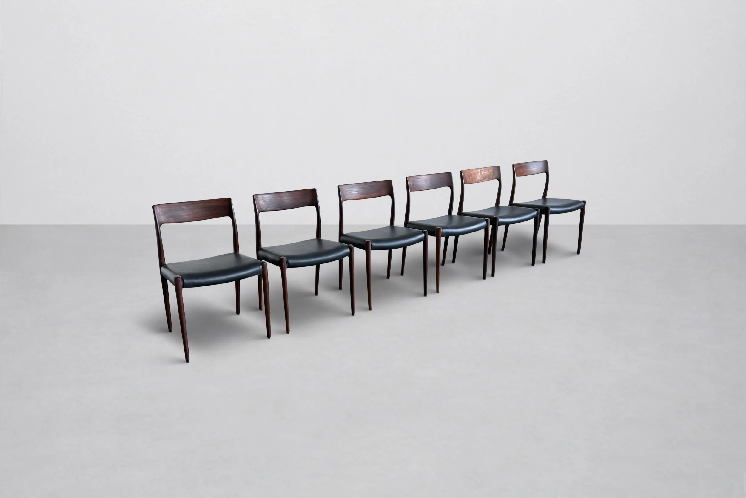 Set of 6 Niels Otto Møller Model 77 Dining Chairs, Denmark 1960s