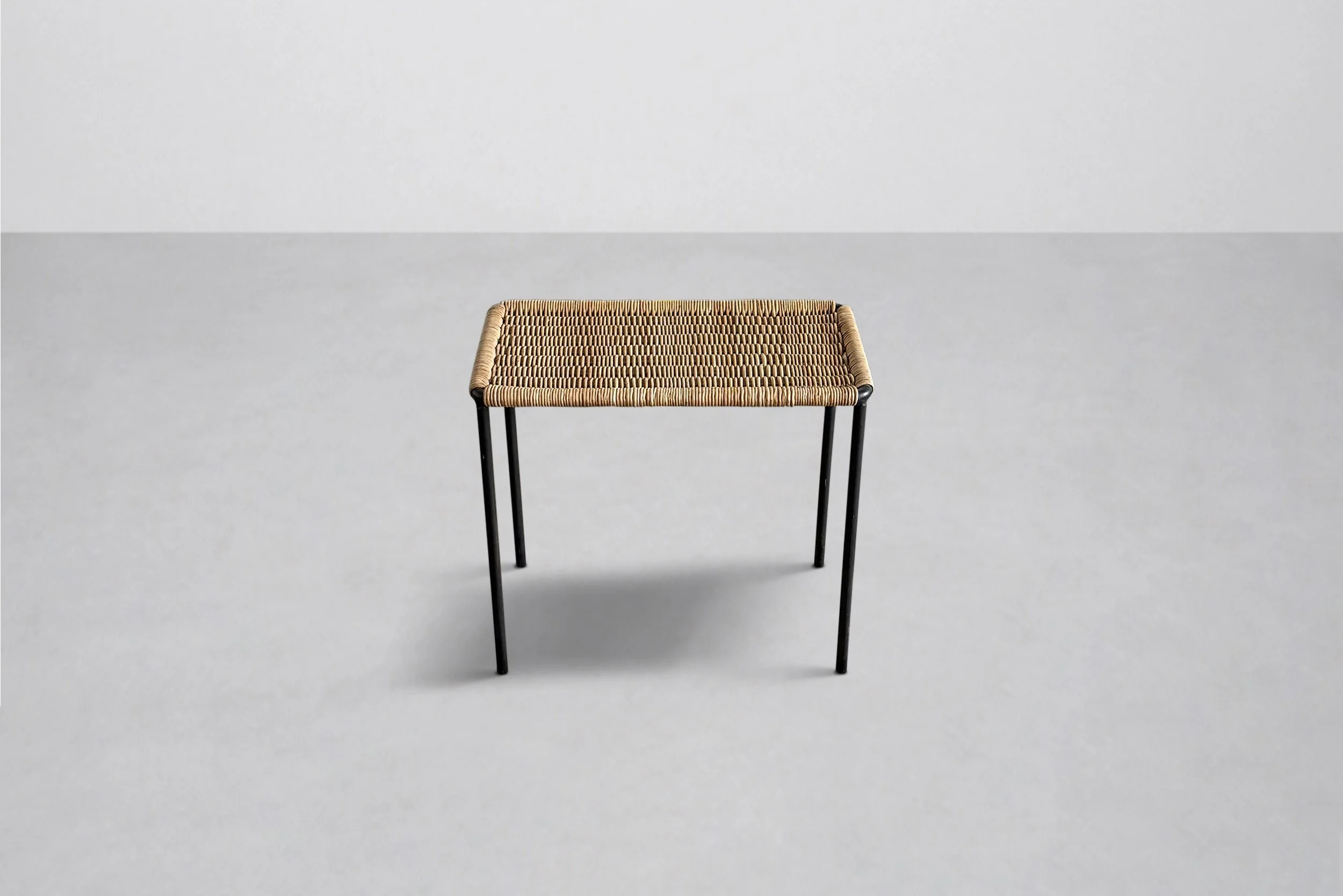 Carl Auböck Wicker Table, Austria 1950s