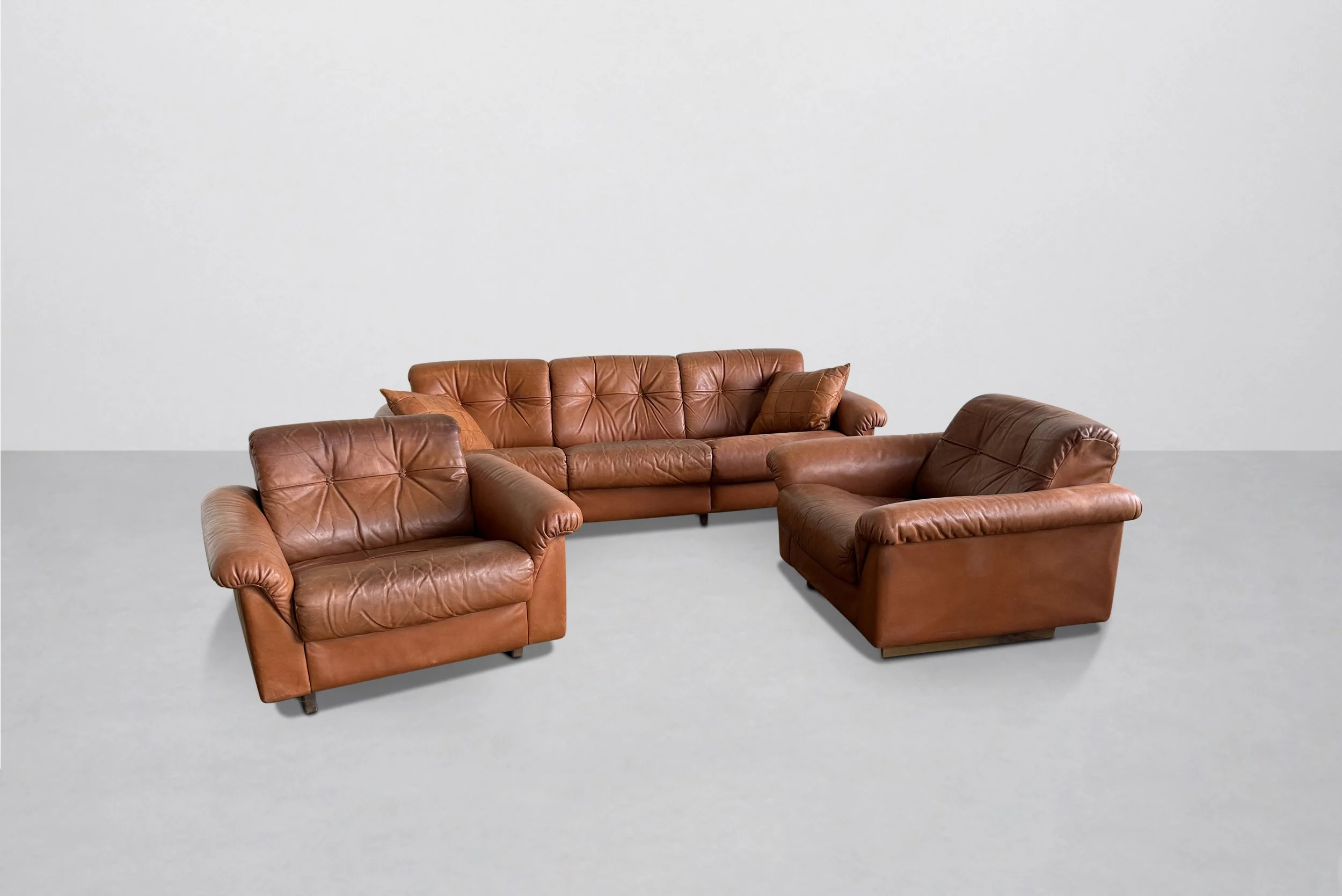 De Sede Leather Sofa Group, Swiss 1970s