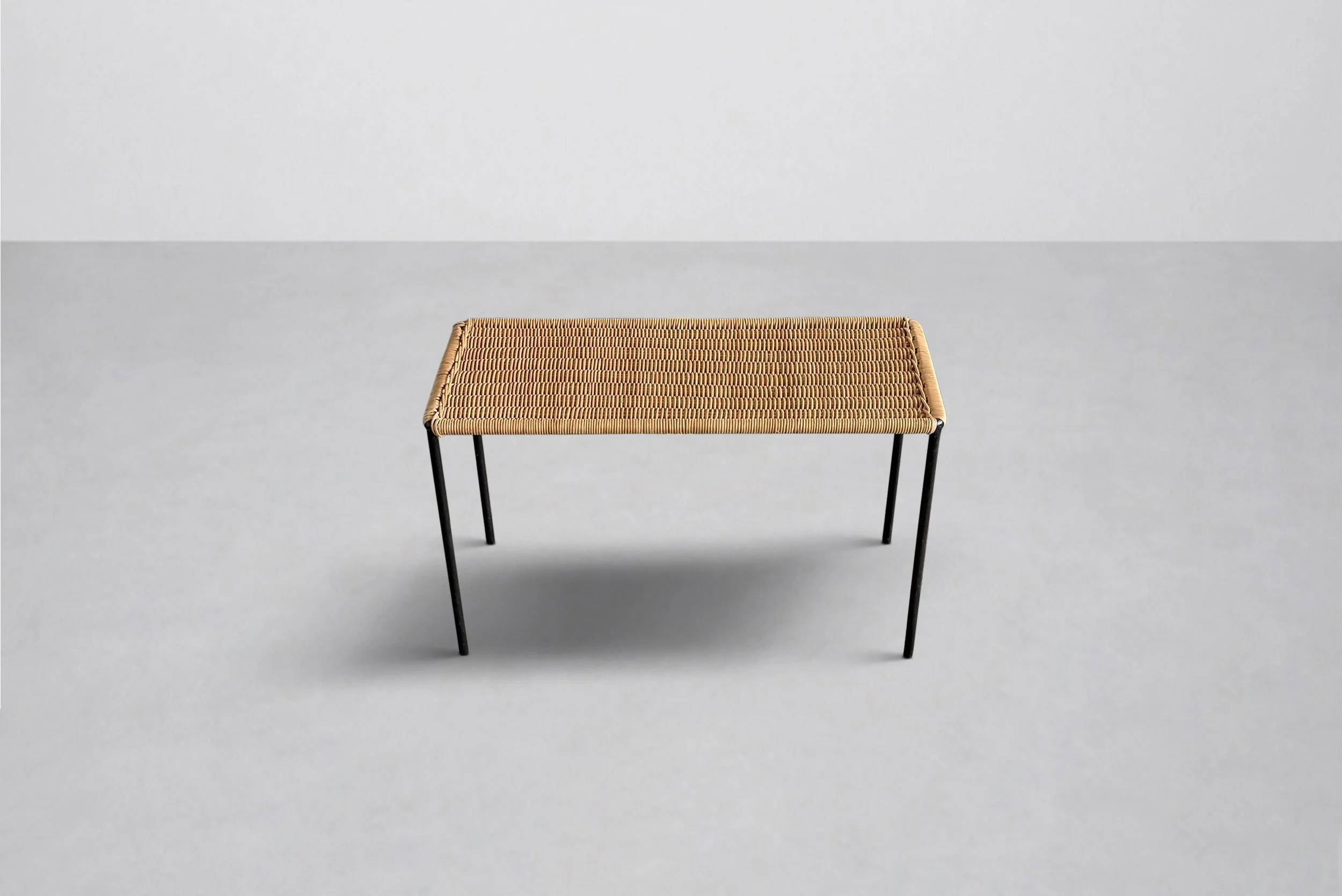 Carl Auböck Wicker Table, Austria 1950s