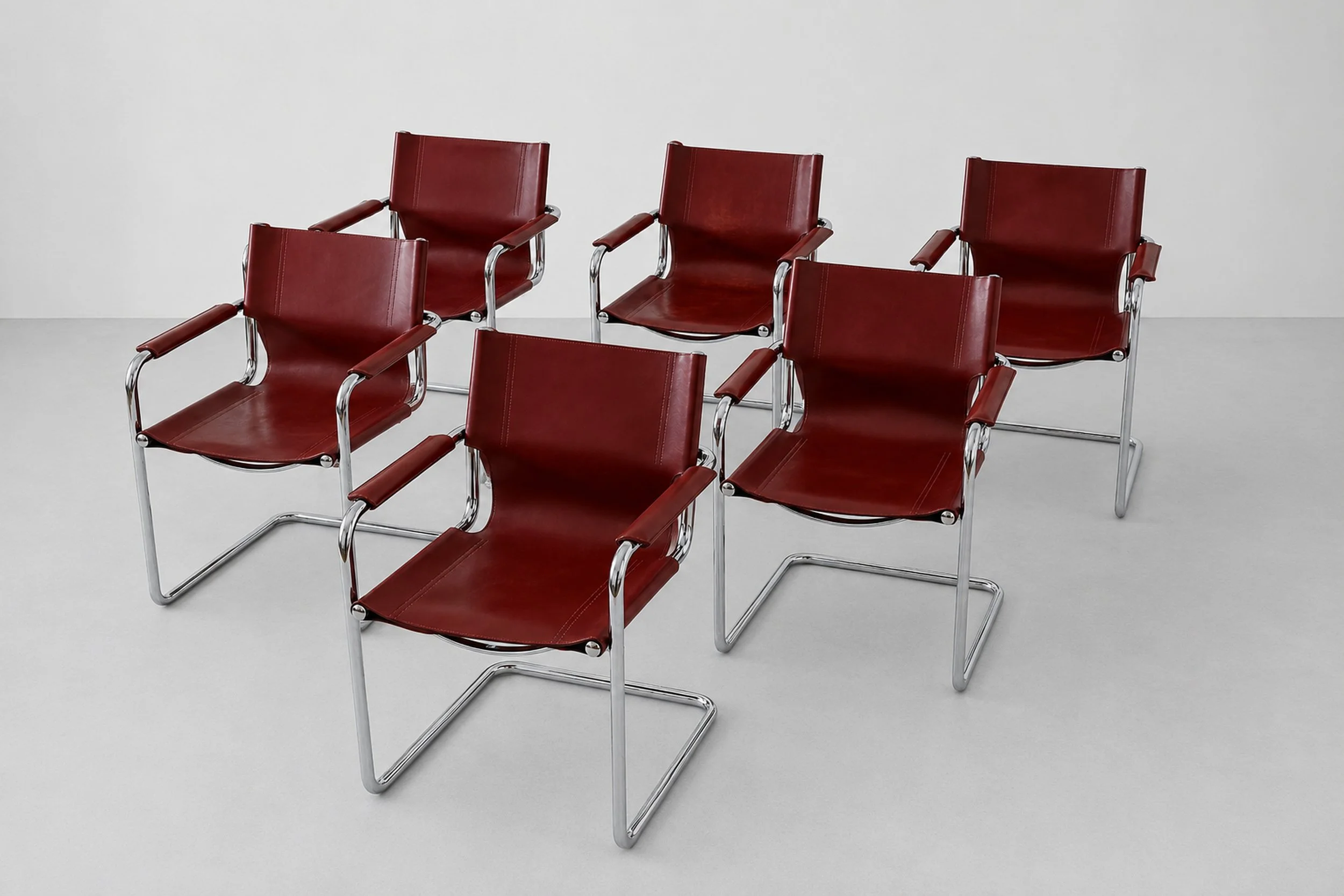 SET OF 6 MATTEO GRASSI CHAIRS, ITALY 1970S