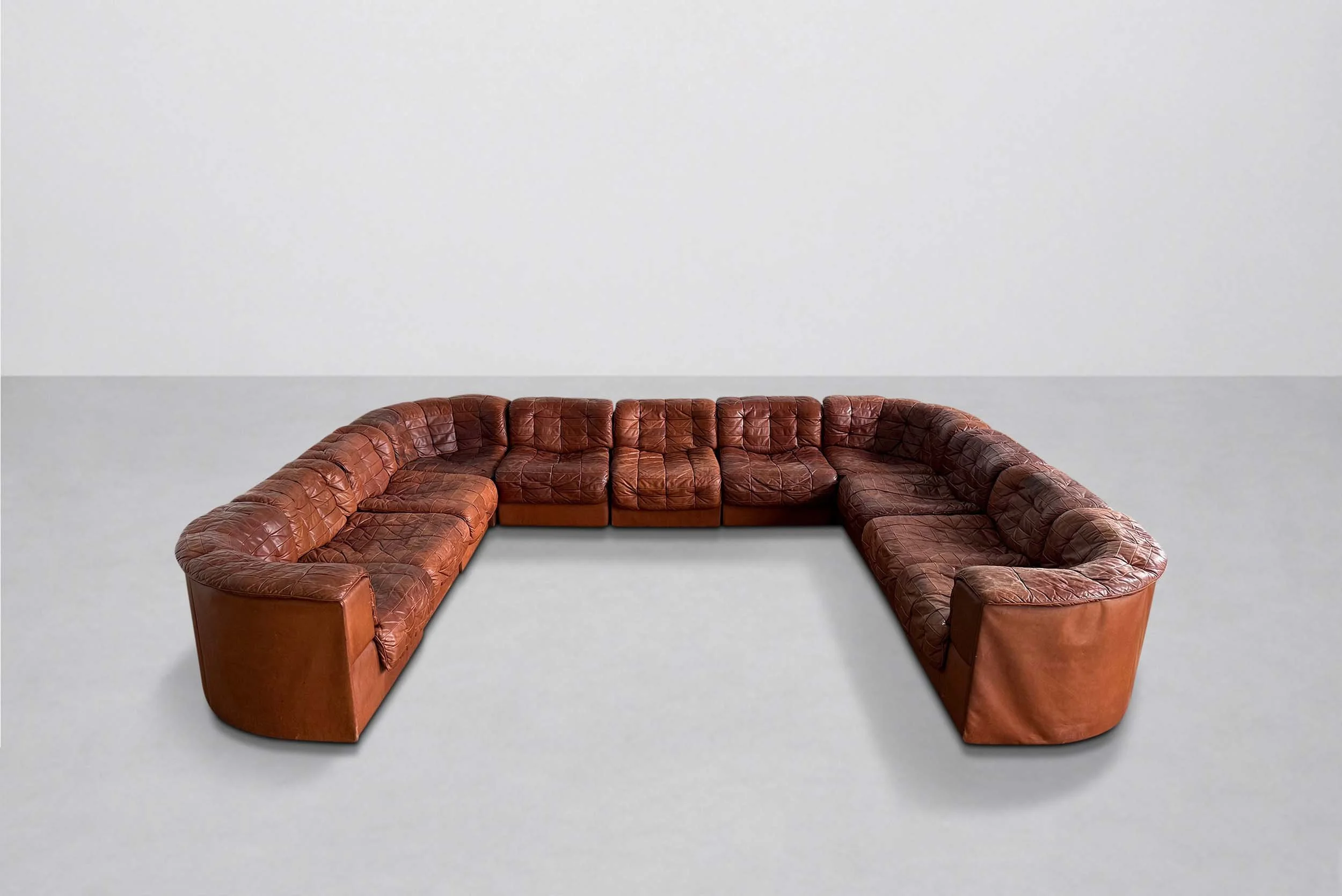 De Sede DS 11 Patchwork Leather Sofa, Switzerland 1970s
