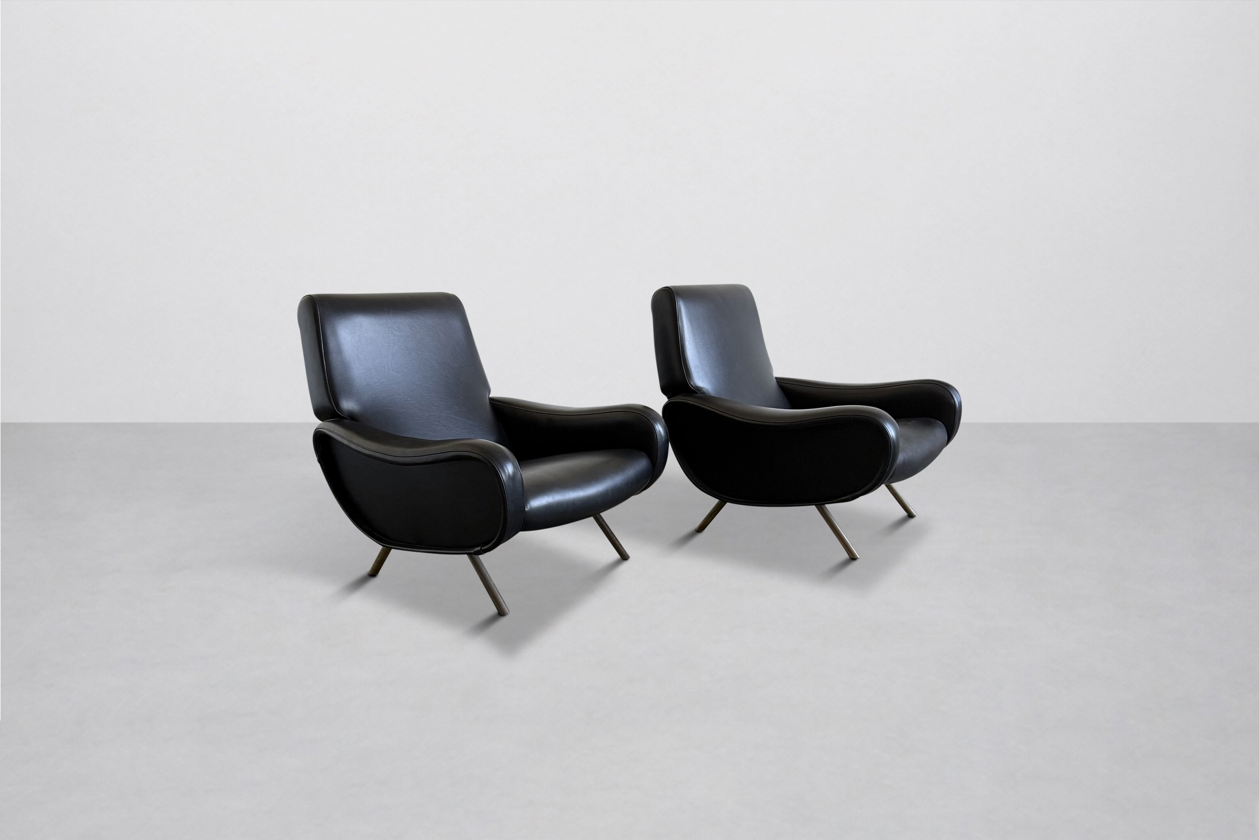 Marco Zanuso Pair 'Lady' Chairs by Arflex, France 1950s