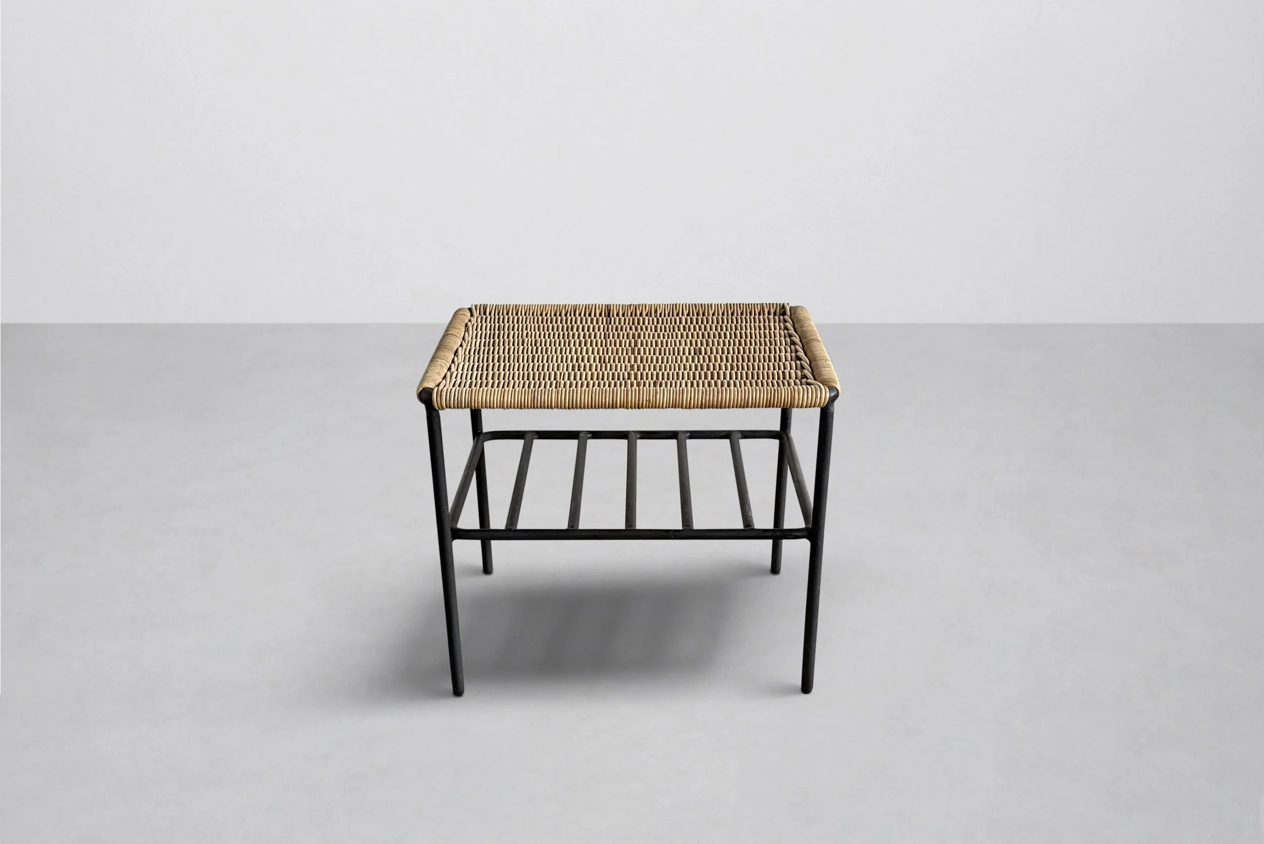 Carl Auböck Wicker Table, Austria 1950s