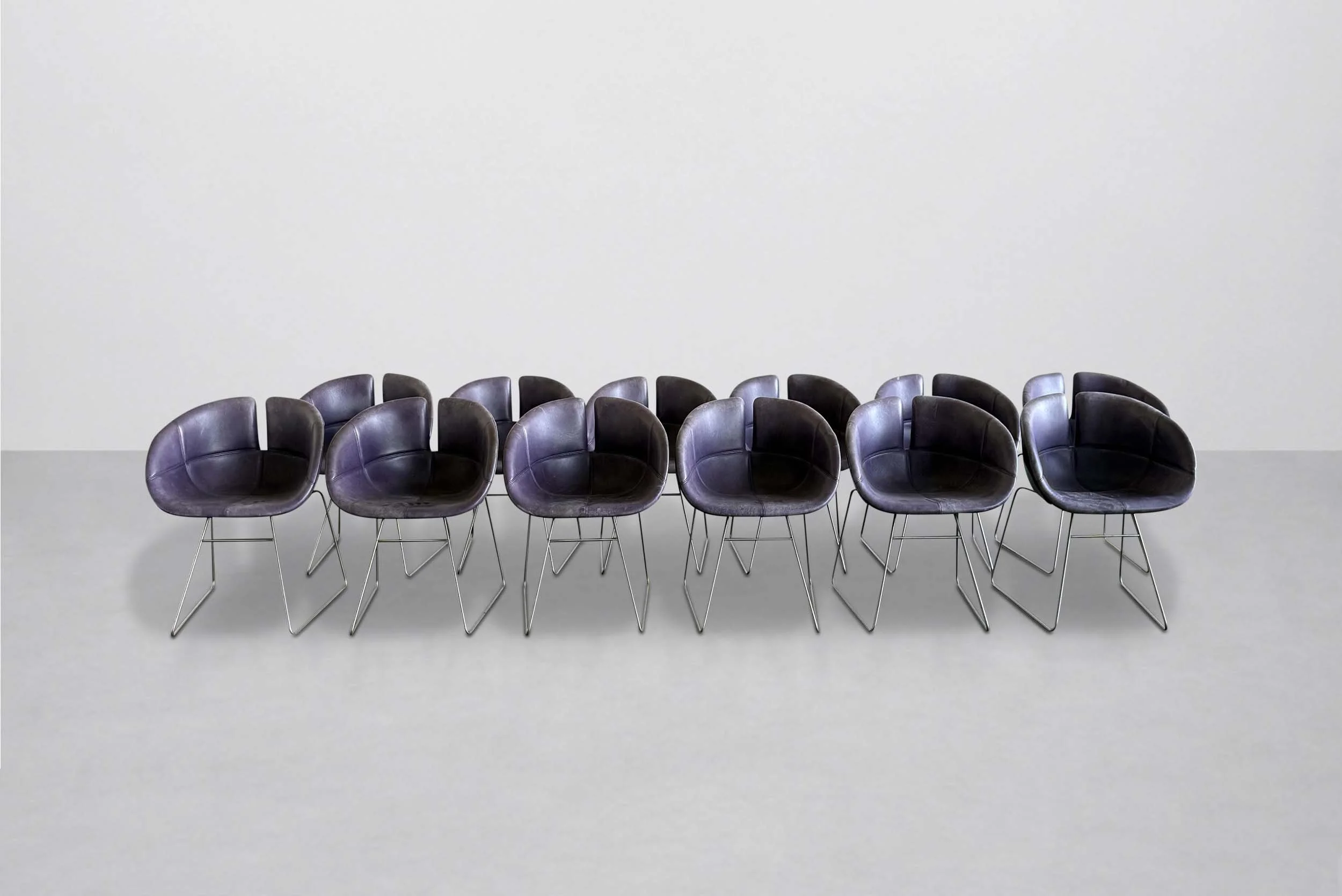 Set of 12 Dining Fjord Chairs by Patricia Urquiola for Moroso, Italy 1990s