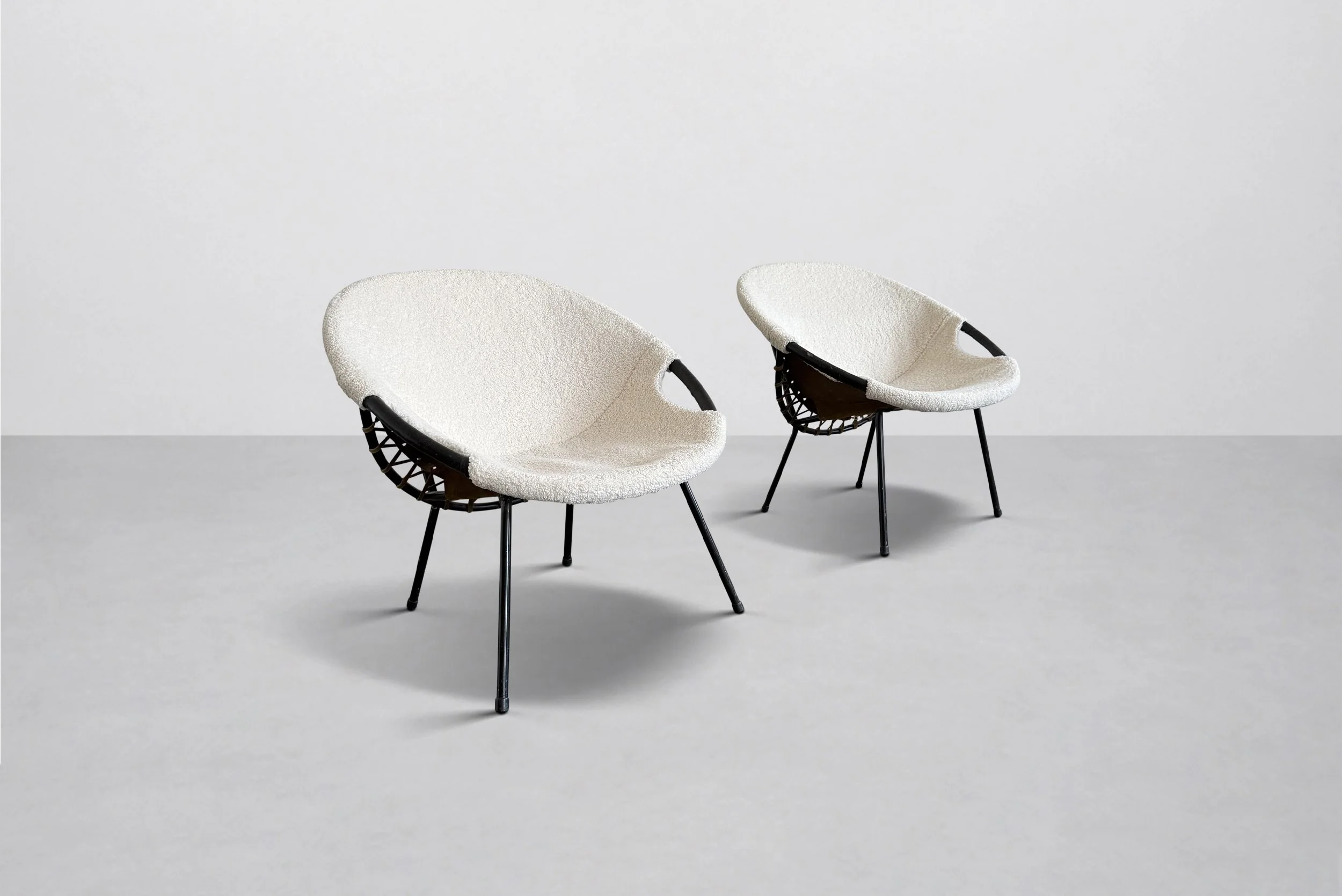 Pair of Balloon Chairs from Lusch & Co, Germany 1960s, Newly Reupholstered