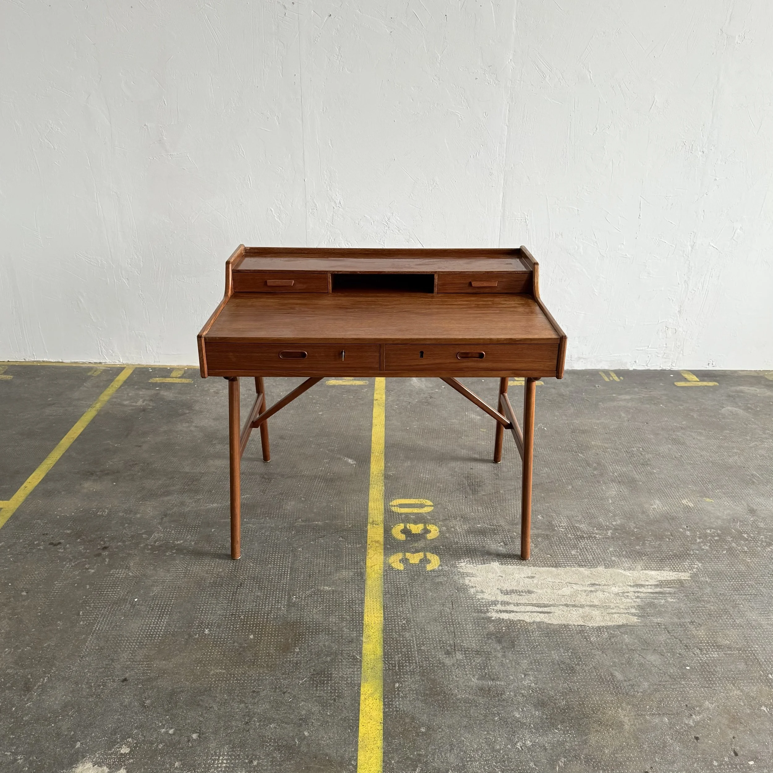 Arne Wahl Iverson Teak Desk, Denmark 1960s