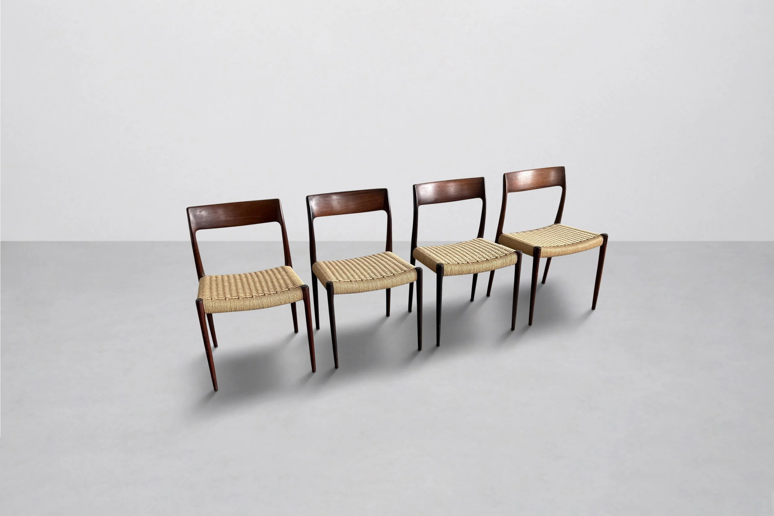 Set of 4 Niels Otto Møller Model 77 Dining Chairs, Denmark 1960s