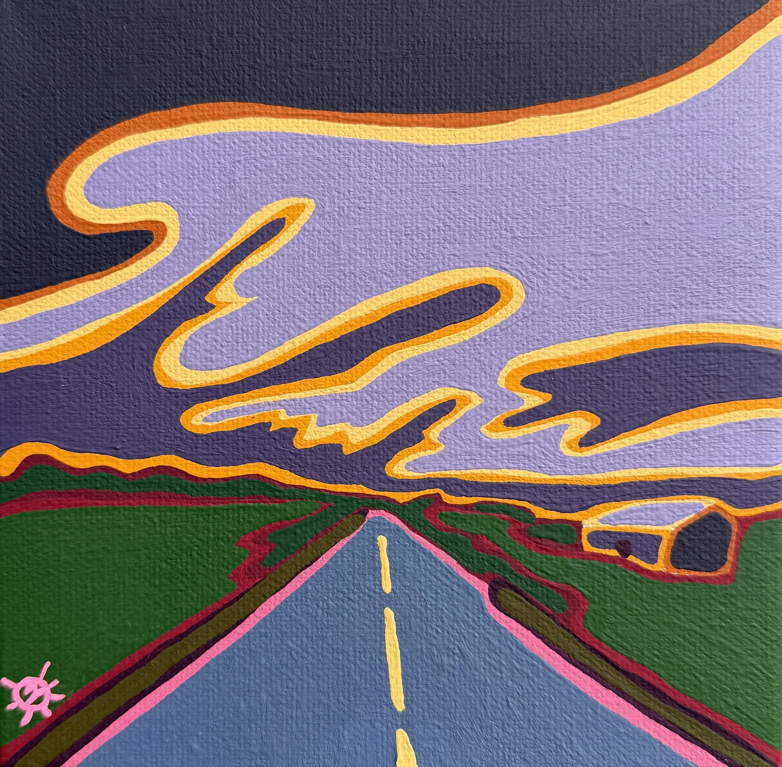 "Iowa Skies" | Acrylic on Canvas | 6x6" | September 19, 2026 | Donation to the Art Center of Burlington for their 60th Birthday!