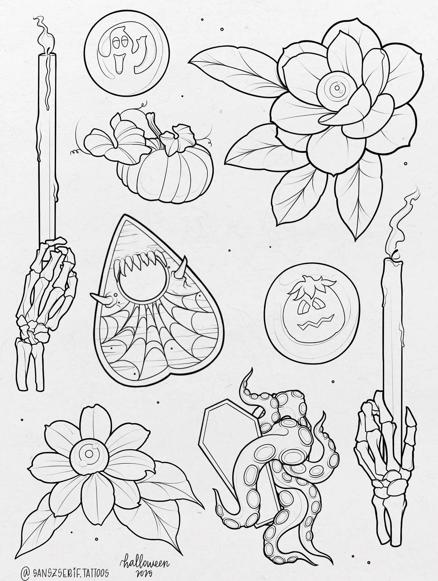 'Ween flash 👻🎃💀

Email: sanszserif.tattoos@gmail.com
📨 Booking Form: sanszseriftattoos.com/contact

#rva #rvatattoo #rvatattooartist #vatattooartist #virginiatattooartist
