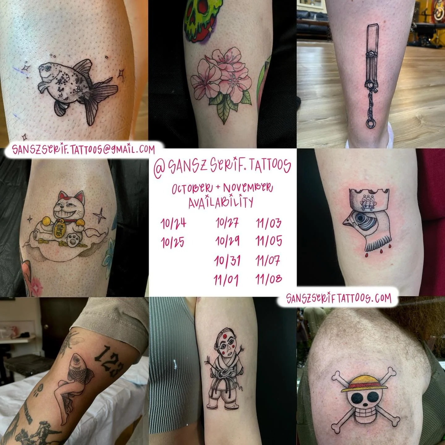 October and Early November availability! I have open availability on 10/24 and 10/25 during my guest spot at @pinkpossumtattoo! For the rest of the dates, I'll be at @turquoisepanther.tattoo from 3PM-8PM on MON/WED and 12PM-6PM on FRI/SAT.

Being bac
