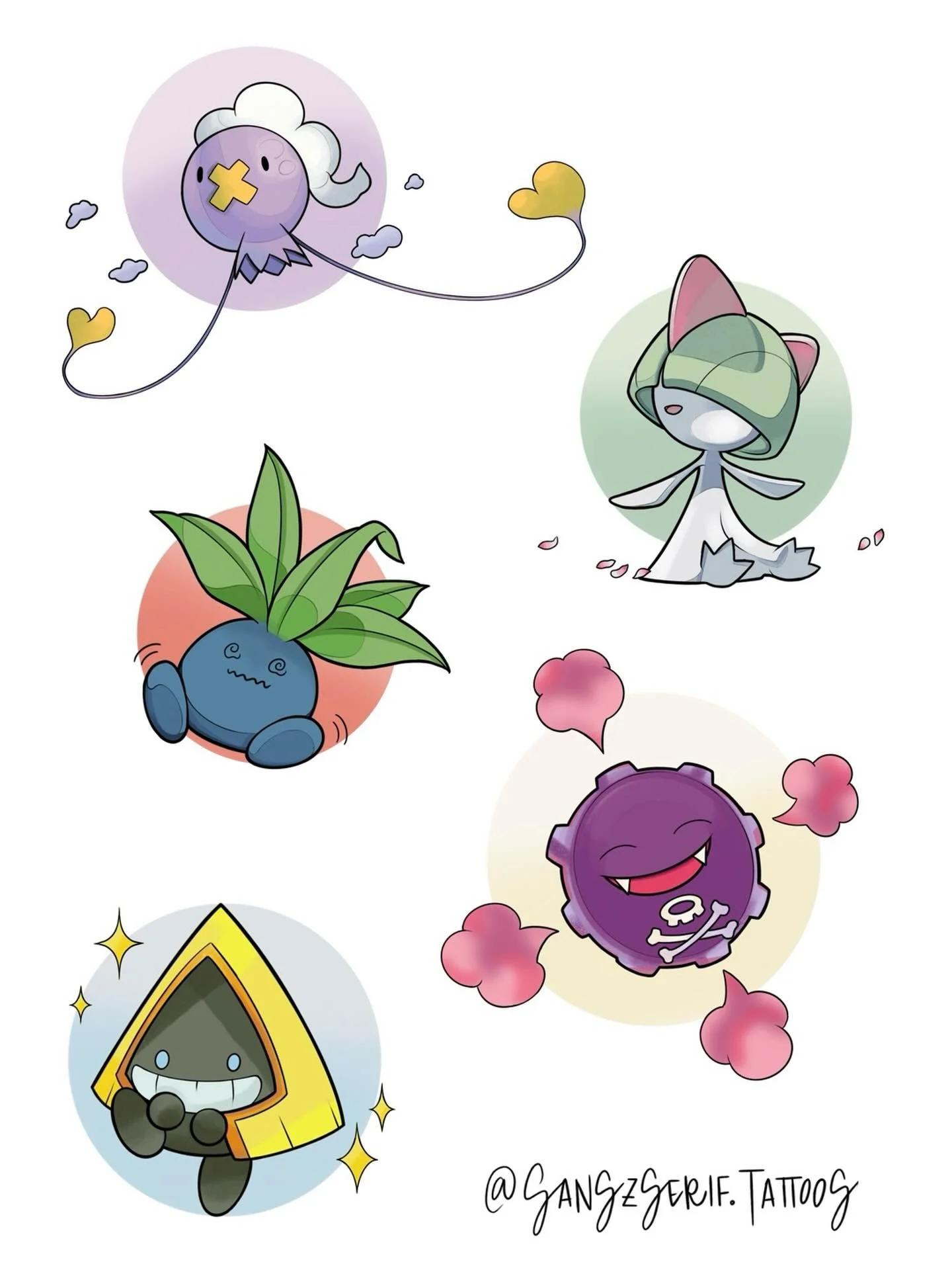 Gotta catch &lsquo;em all ❤️ I&rsquo;d love to do any of these bbs in b/g or color, it&rsquo;s up to you! 

- Drifloon
- Raltz (CLAIMED)
- Oddish
- Koffing
- Snorunt

Comment your favorite/bias and it may appear on a future flash drop!

📧 Email: art