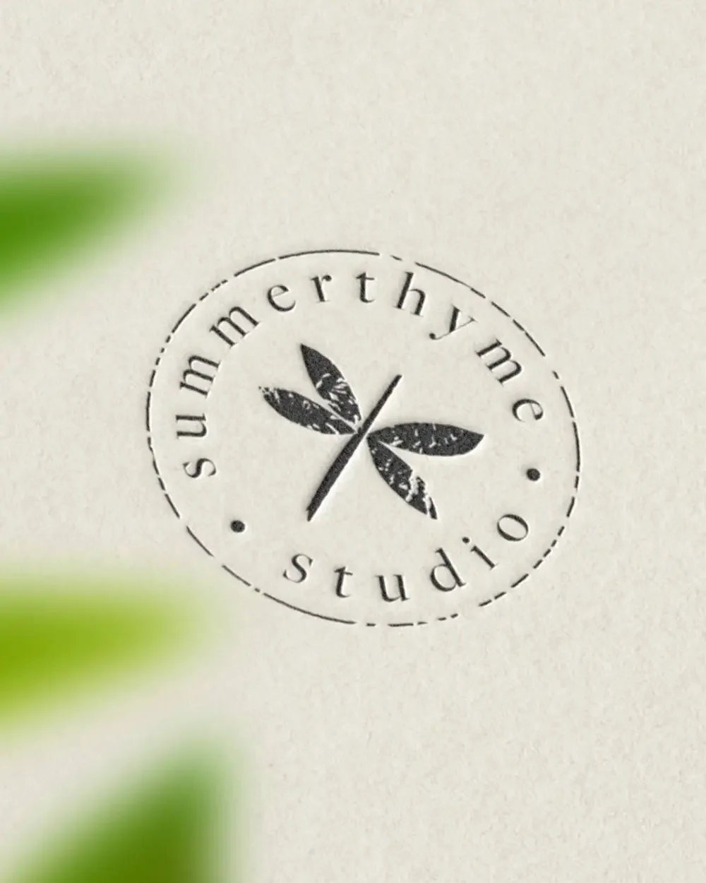 SummerThyme Studio logo design featuring a dragonfly 2.webp