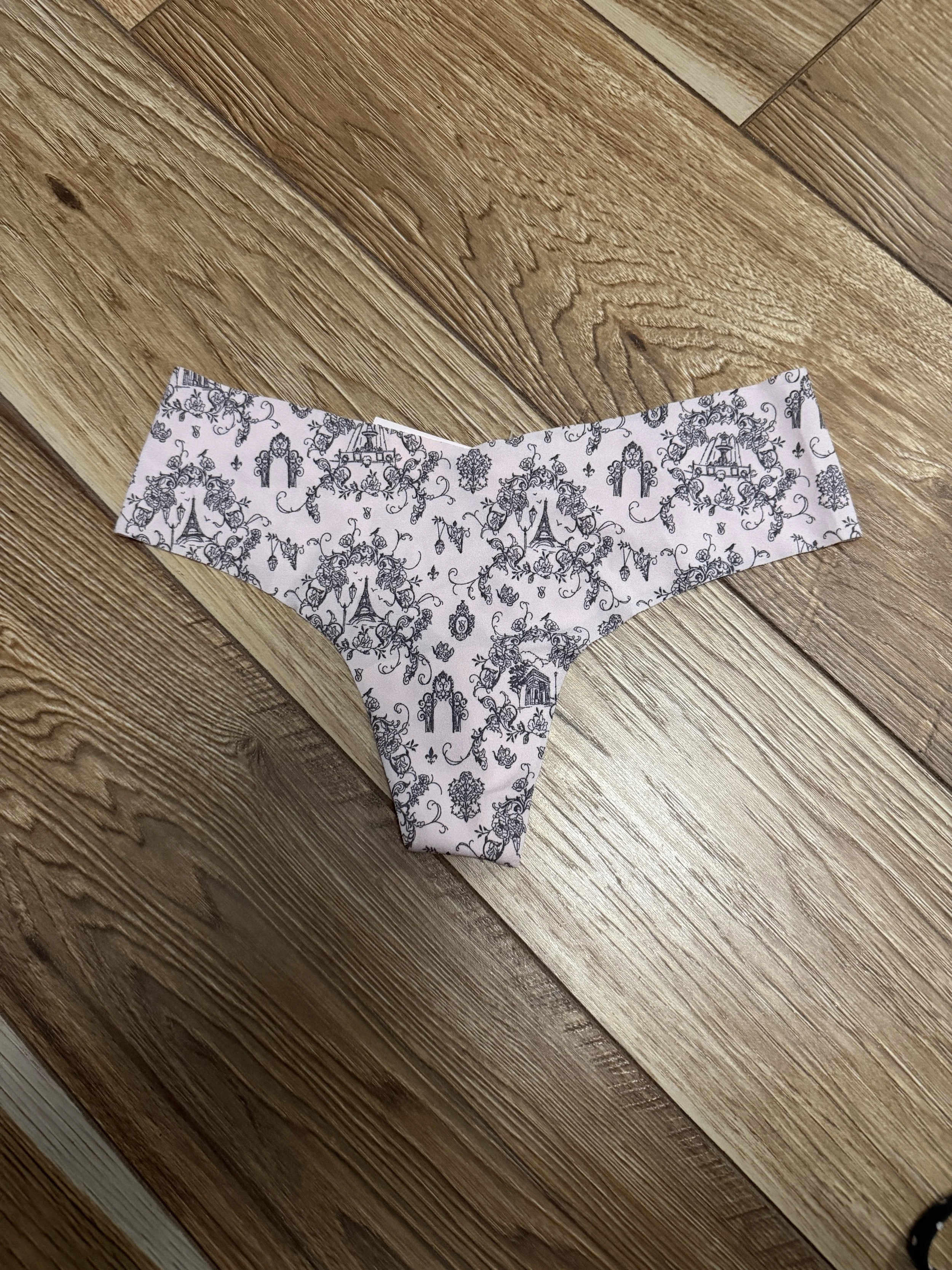 Victoria's Secret Silky Pink Print Thong