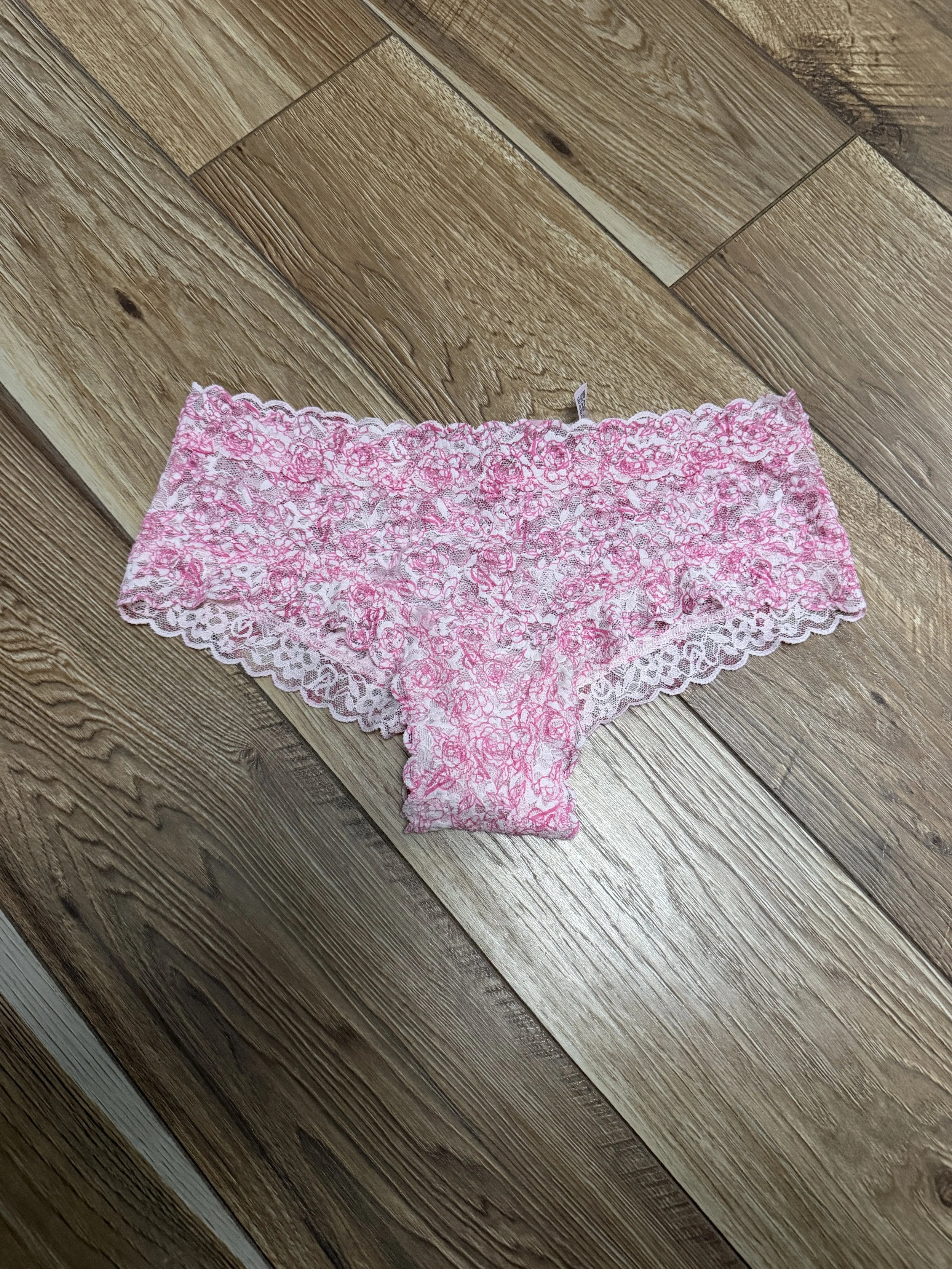 Victoria's Secret Pink and White Lace Cheeky Panties