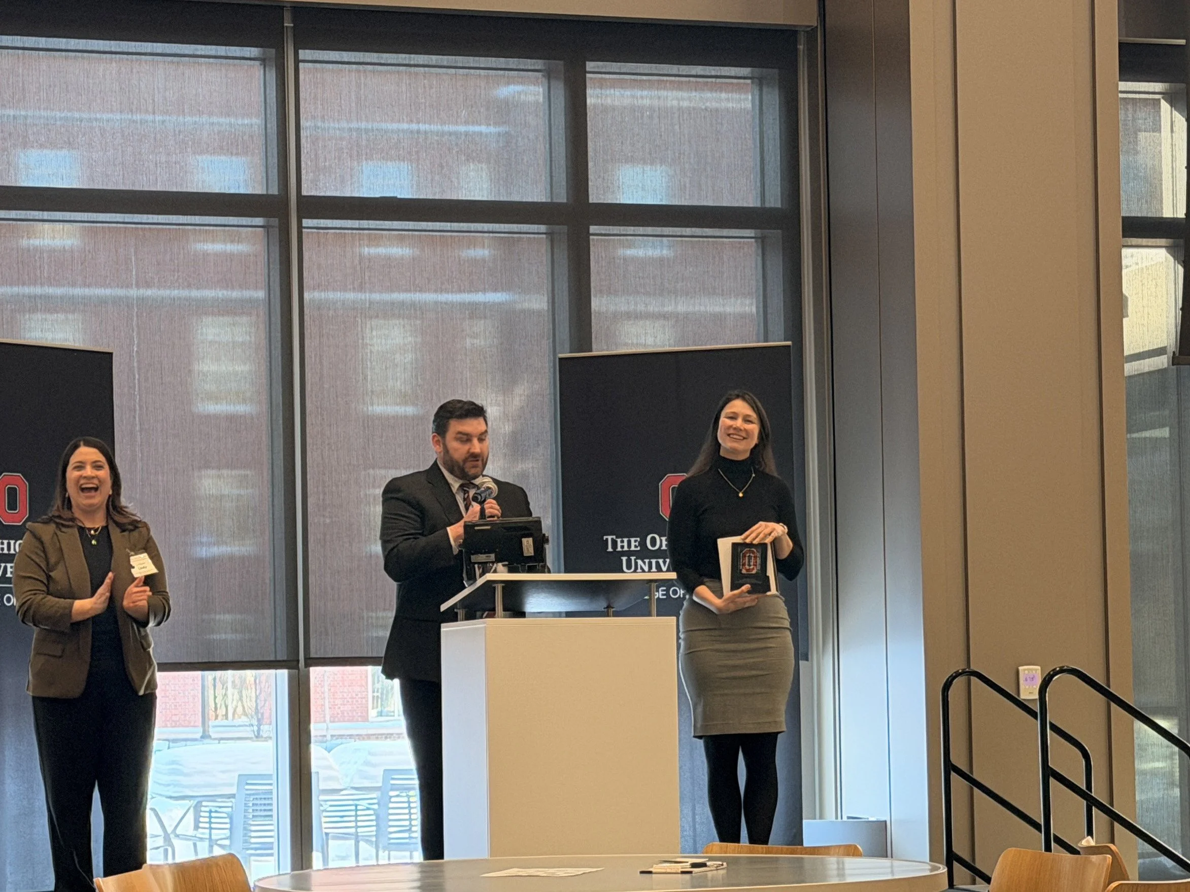 Danica accepts her award