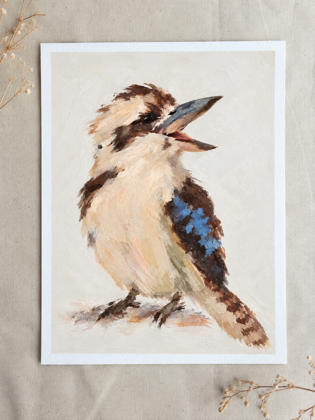 Textured Kookaburra Art Print.png