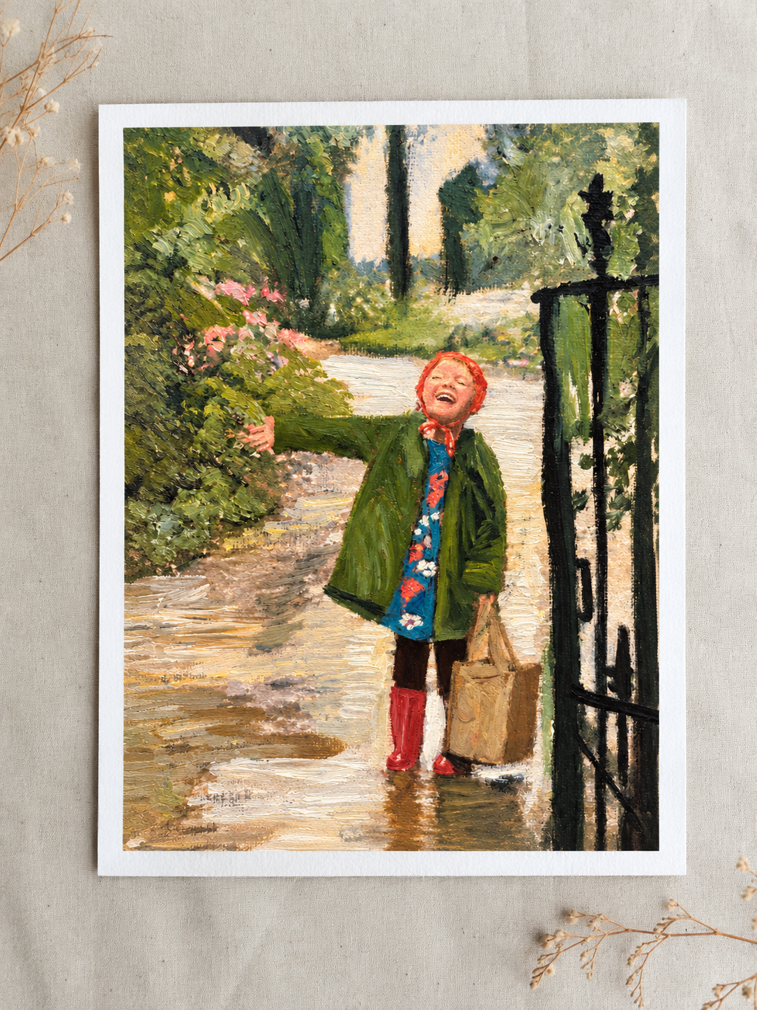 Rainy Garden Joy Art Print.png