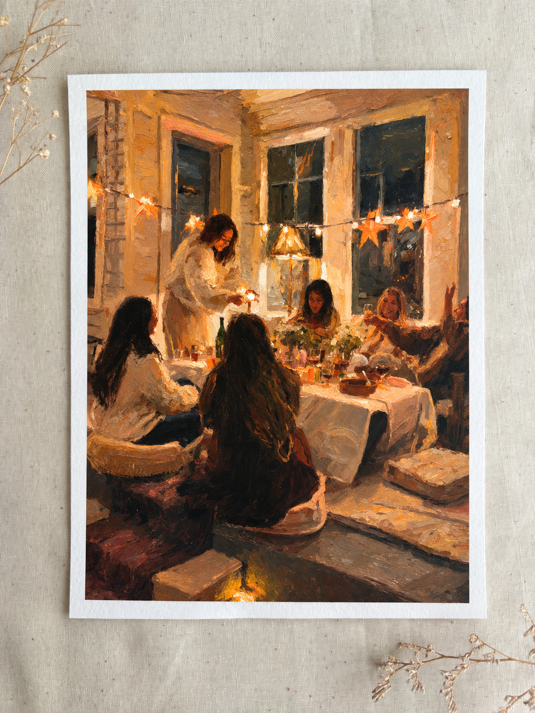 Cosy Candlelit Gathering Art Print.png