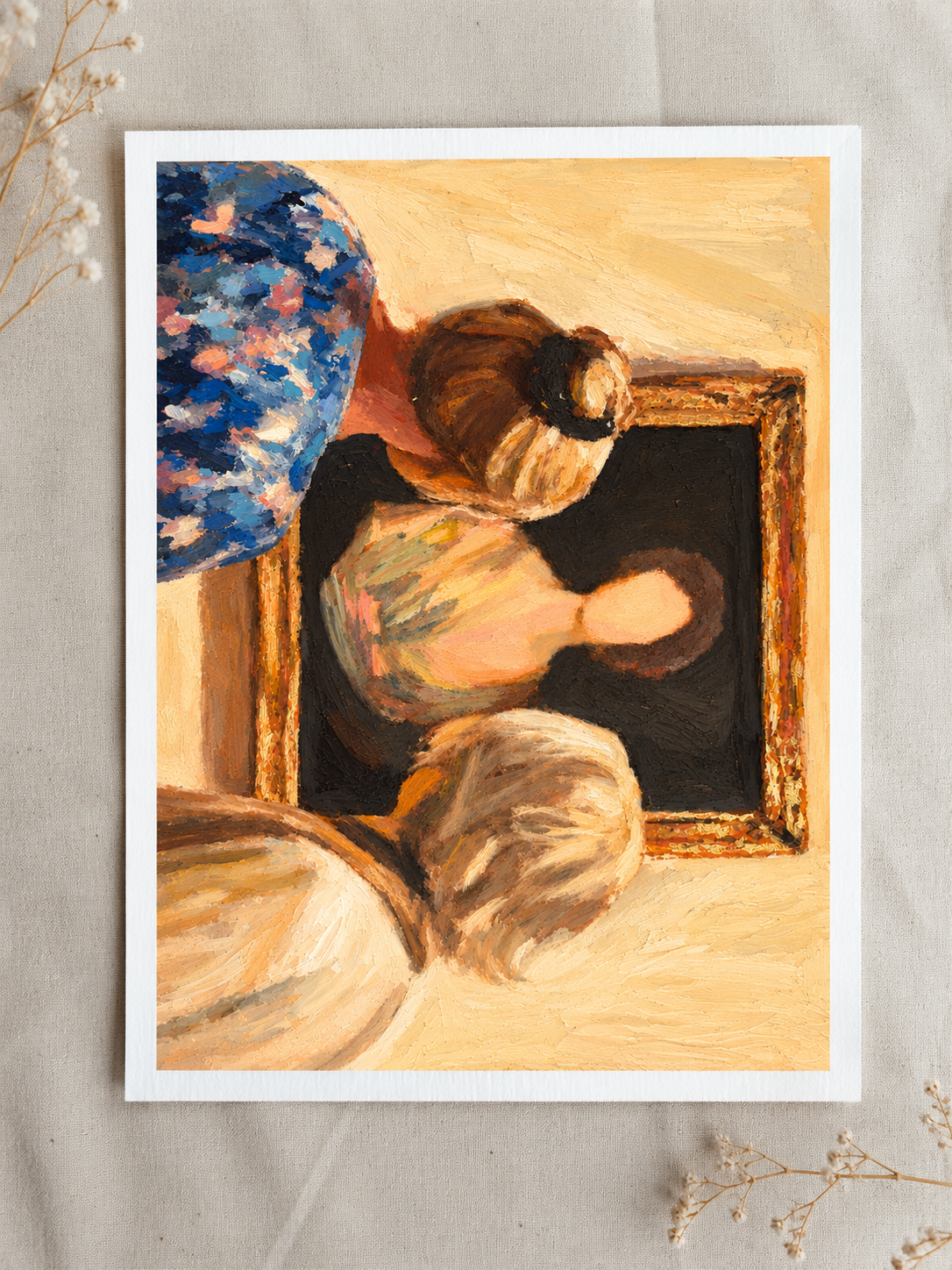 Two Women Viewing a Golden Portrait.png