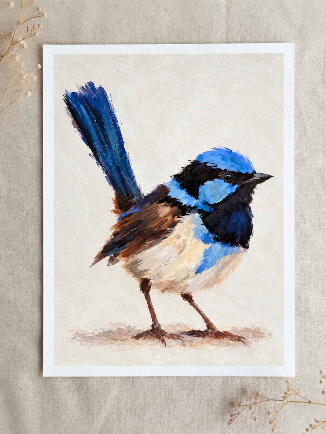Blue Songbird Art Print Flat Lay.png