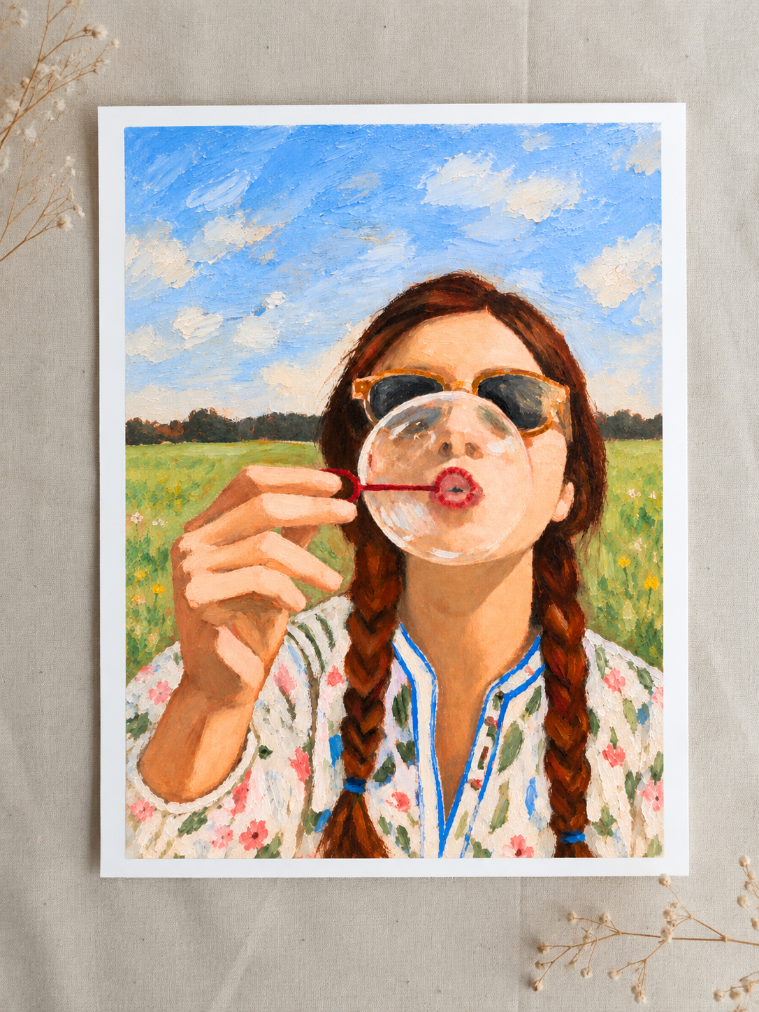 Impasto Bubble-Blowing Summer Portrait.png