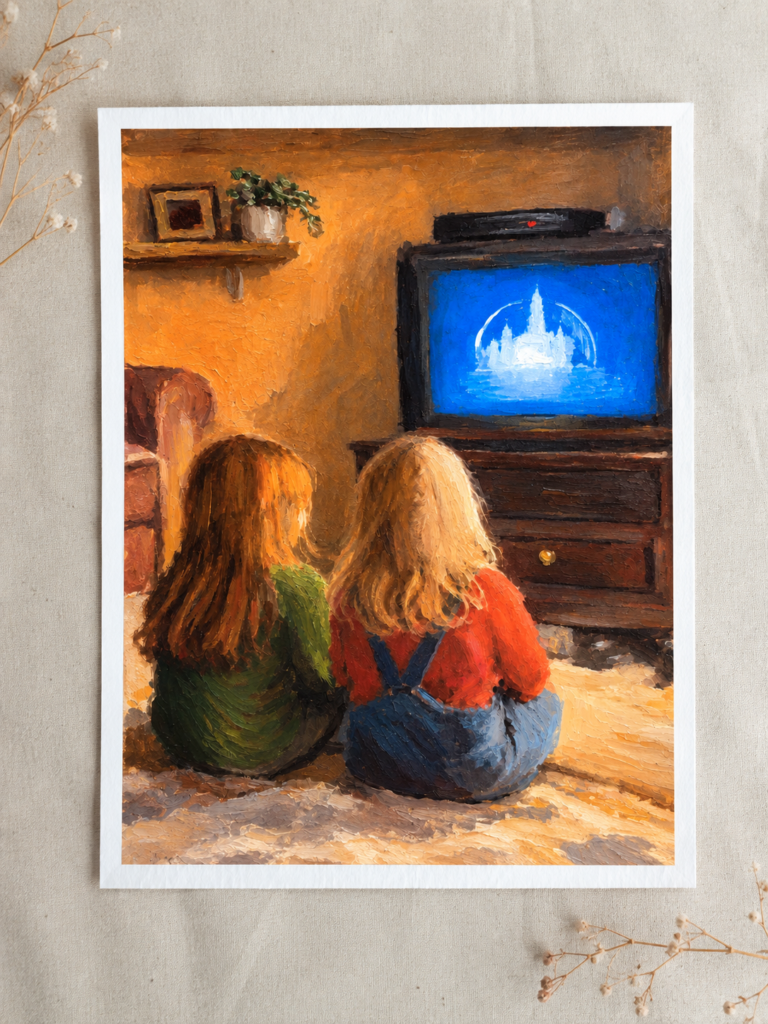 Children Watching TV Oil Print.png