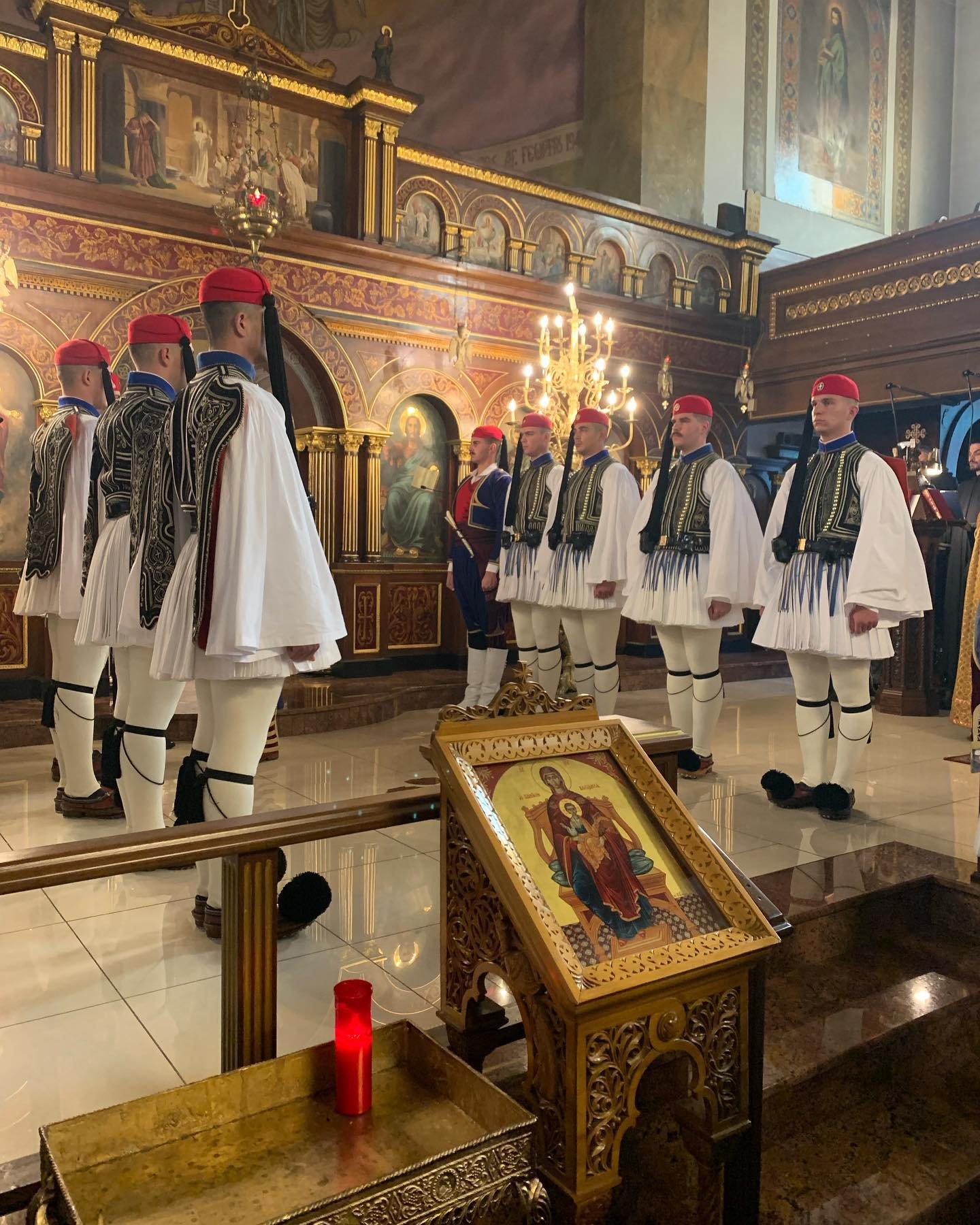  Greek Evzones at the St. George Greek Orthodox Cathedral in Philadelphia.  