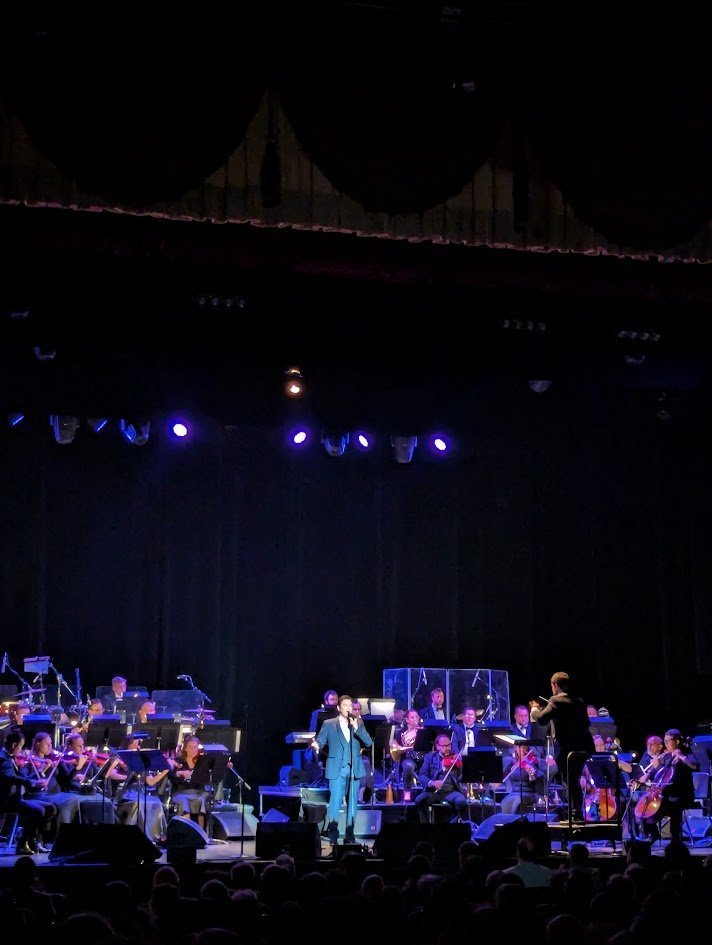  Mario Frangoulis singing during the concert on April 12, 2024. 