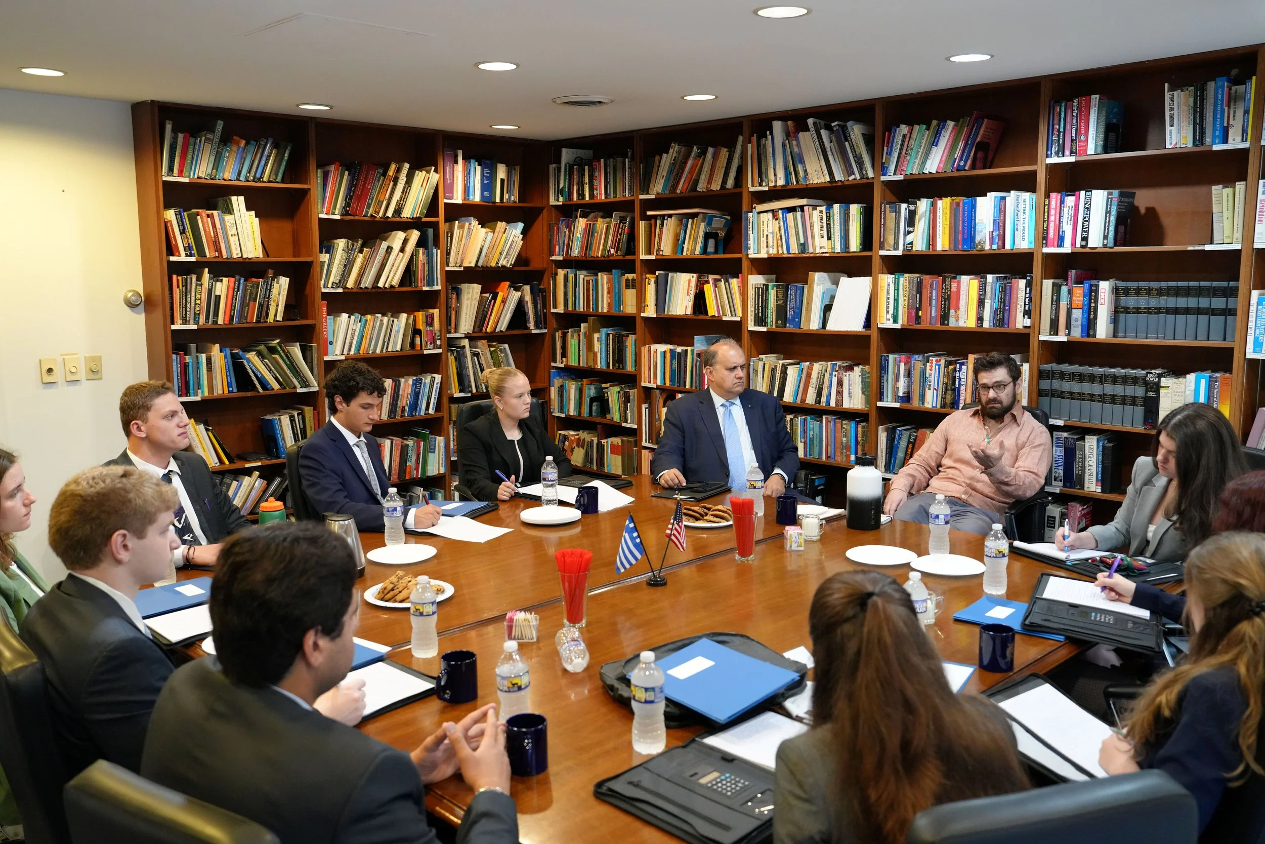  AHIF participants being briefed by George Washington University Department of History Ph.D. candidate Gregory Graves. 