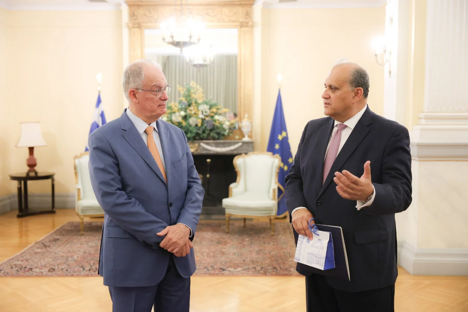   (L-R) President of the Hellenic Republic, Constantine Tassoulas with AHI President Nick Larigakis.  