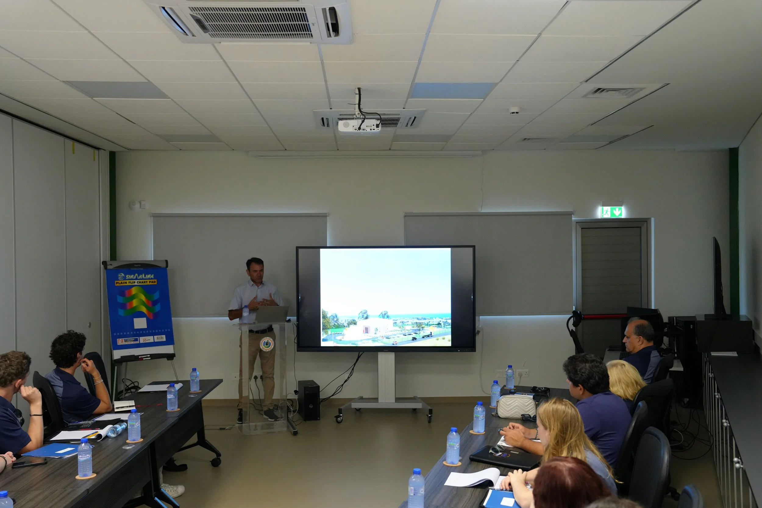  Student delegation getting briefed at Cyprus Center for Land, Open-seas, and Port Security (CYCLOPS) Training Center. 