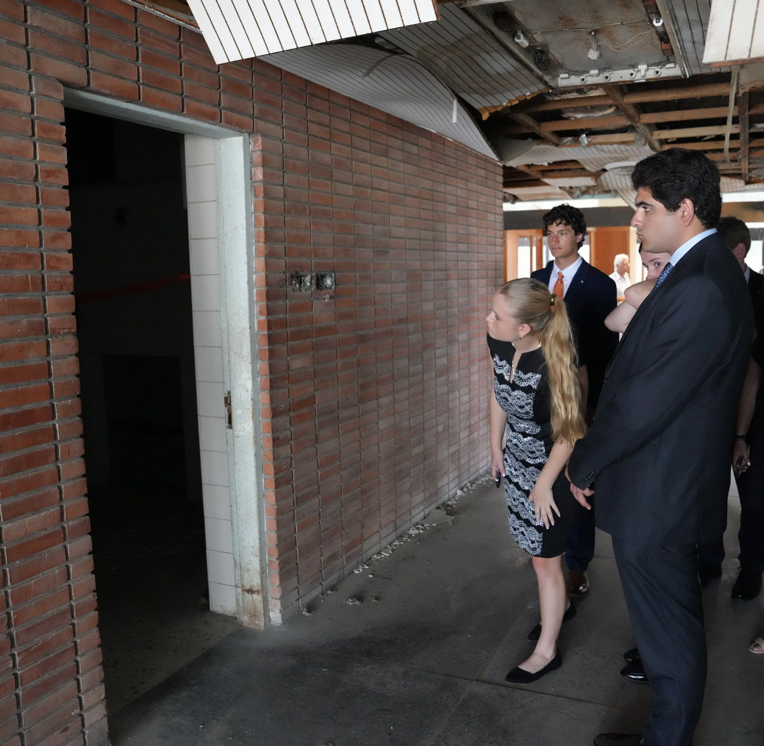  Students observing the abandoned hall of the Nicosia International Airport. 
