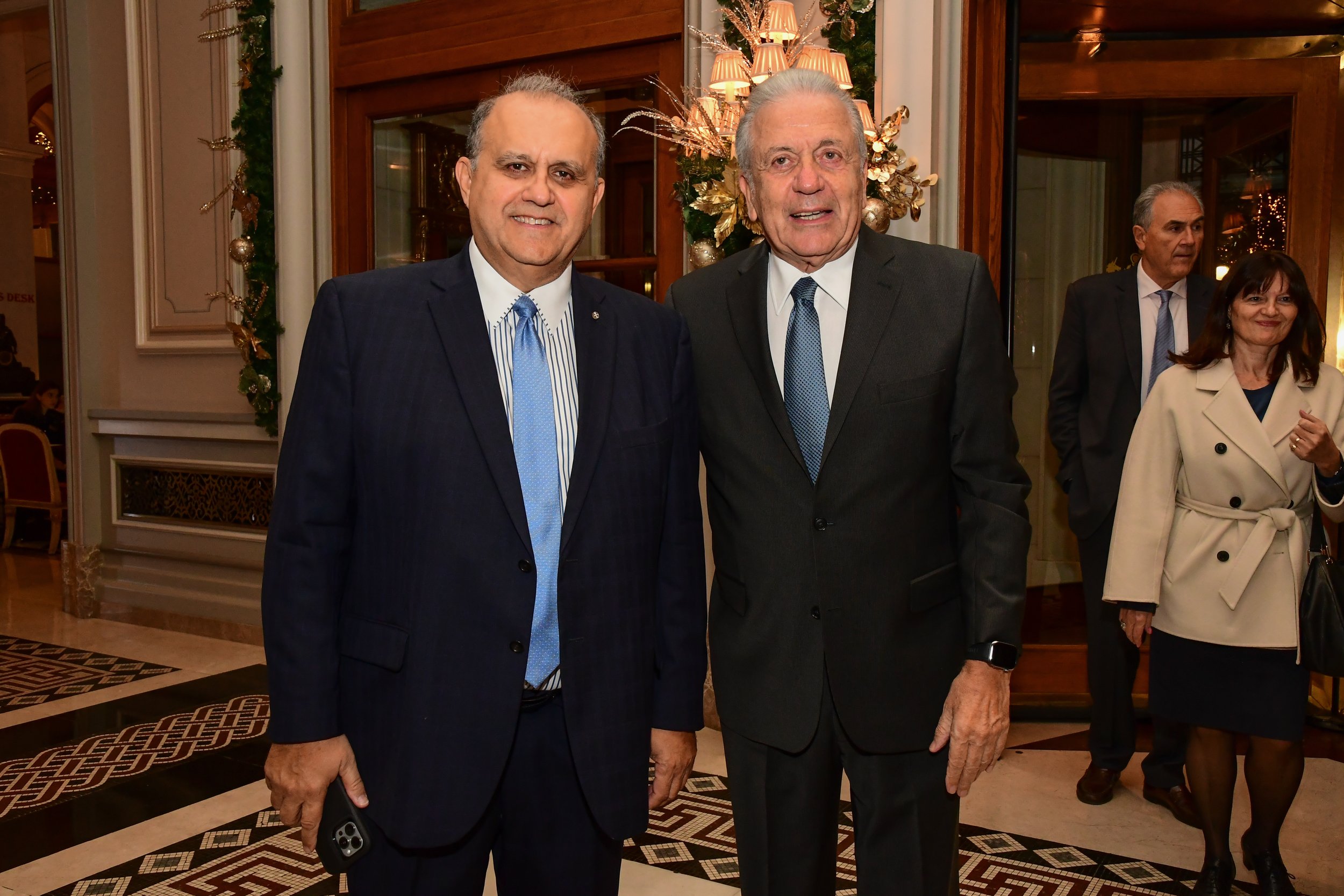   Nick Larigakis with Dimitris Avramopoulos, Member of the Hellenic Parliament; former European Commissioner for Migration, Home Affairs and Citizenship; former Minister of National Defence, Foreign Affairs, Health &amp;amp; Social Solidarity, Touris