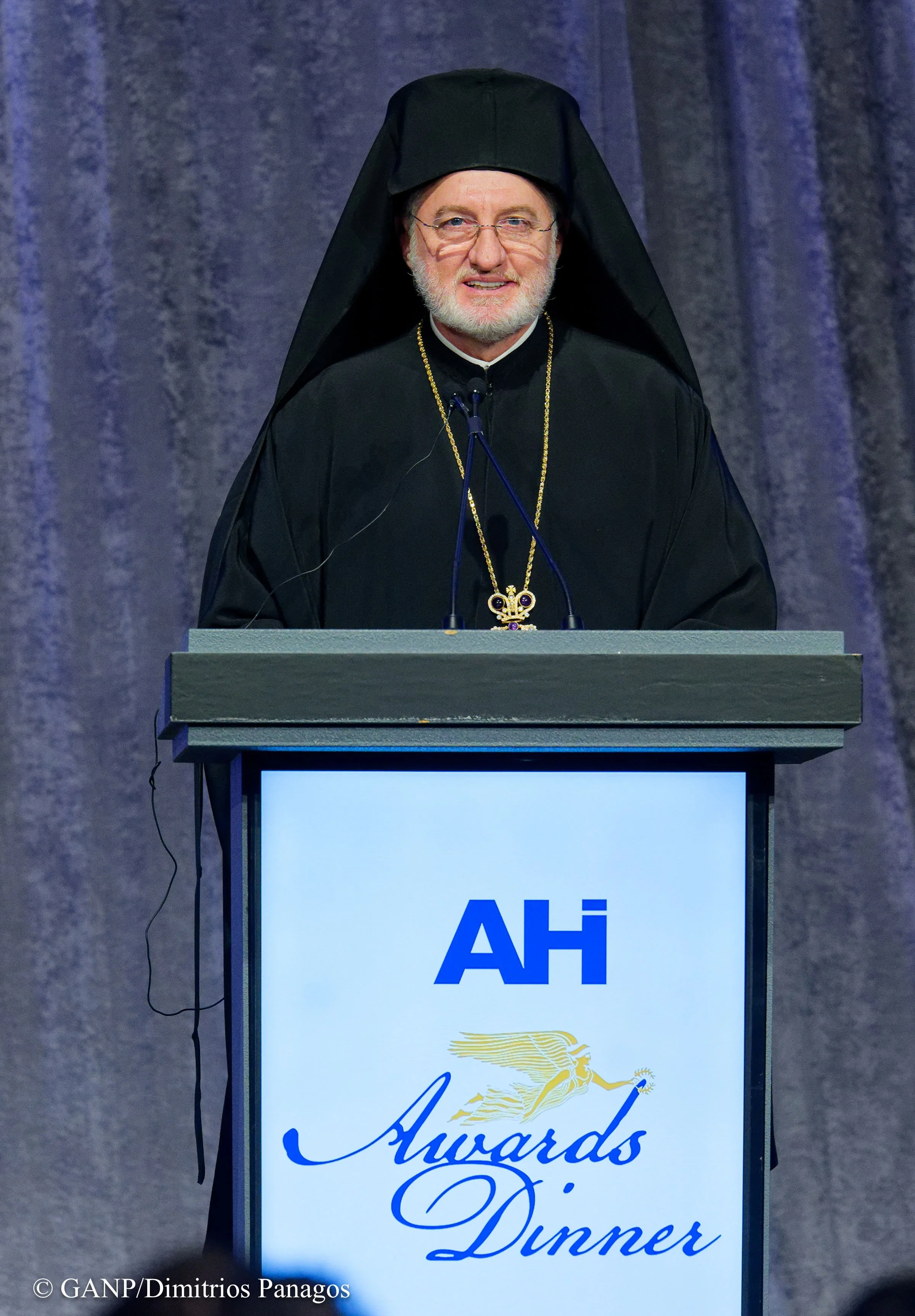 His Eminence Archbishop Elpidophoros delivering remarks