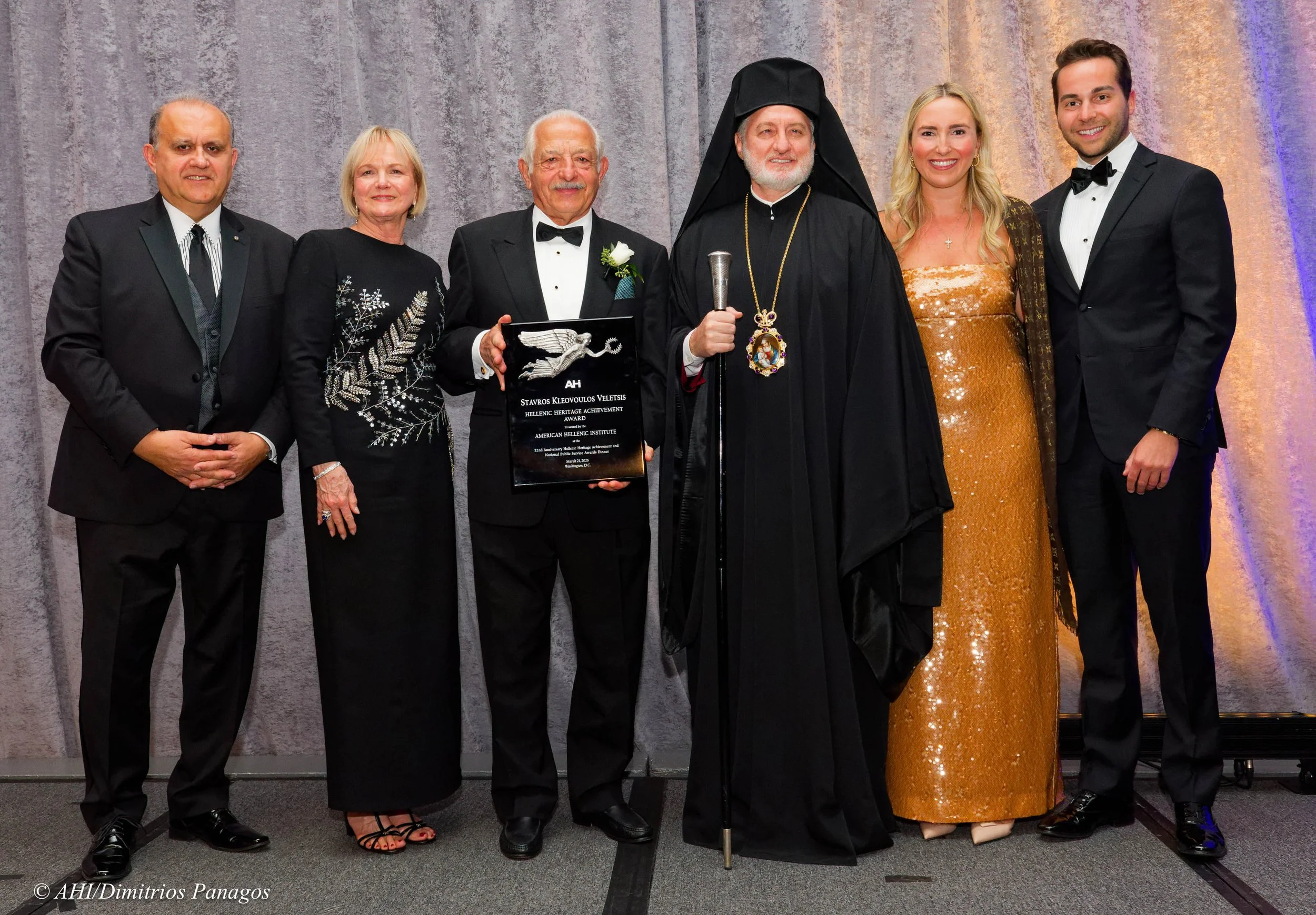Stavros Veletsis with his family and His Eminence Archbishop Elpidophoros