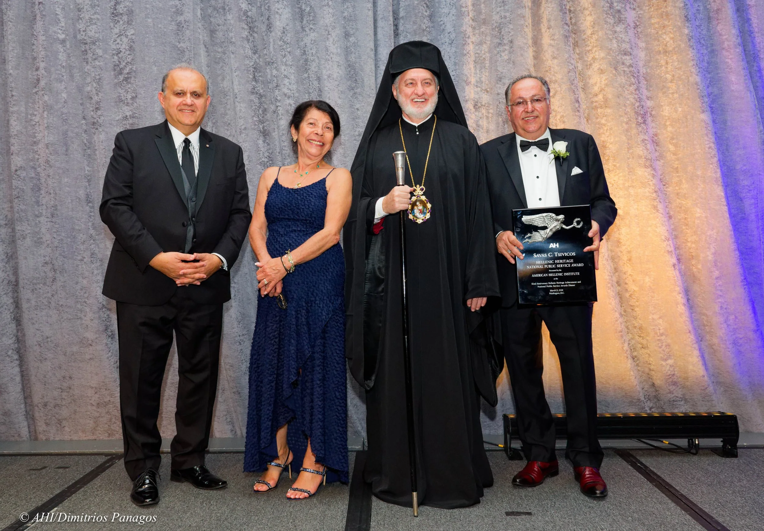 Nick Larigkais, Maria Tsivicos, Eminence Archbishop Elpidophoros and Savas Tsivicos