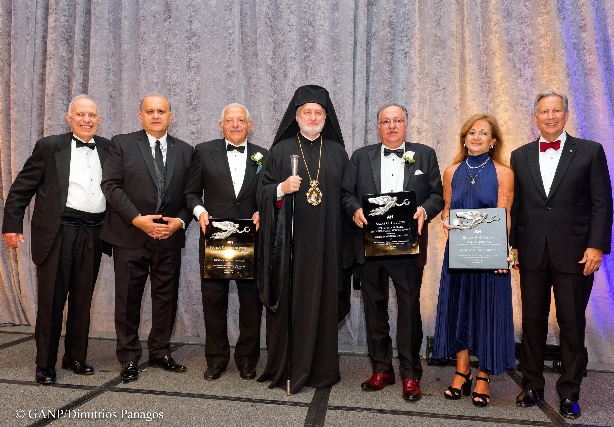 James Lagos, Nick Larigakis, Stavros Veletsis, Archbishop Elpidophoros, Savvas Tsivicos, Helen A. Carlos, Leon Andris