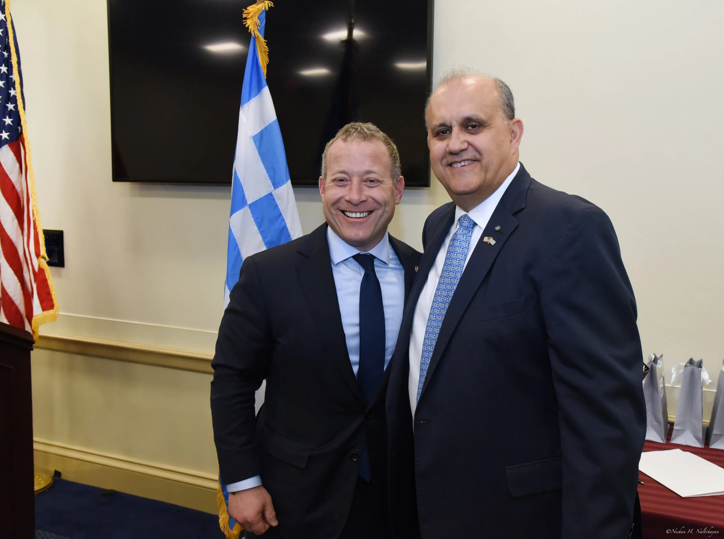 Larigakis pictured with Representative Josh Gottheimer (D-NJ)
