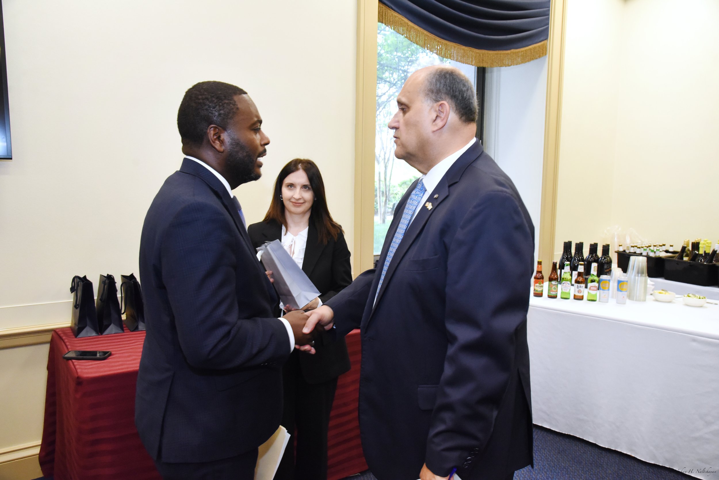 Discussing with Representative Gabe Amo (D-RI)