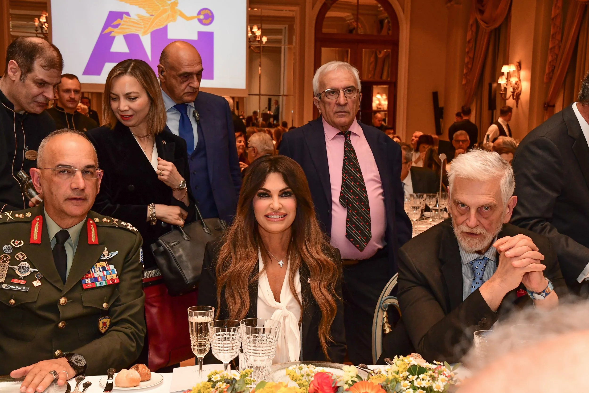  U.S. Ambassador to Greece Guilfoyle (center) with General Choupis (left) and Greece’s Deputy Minister of Foreign Affairs responsible for Hellenes Abroad, Loverdos (right) 